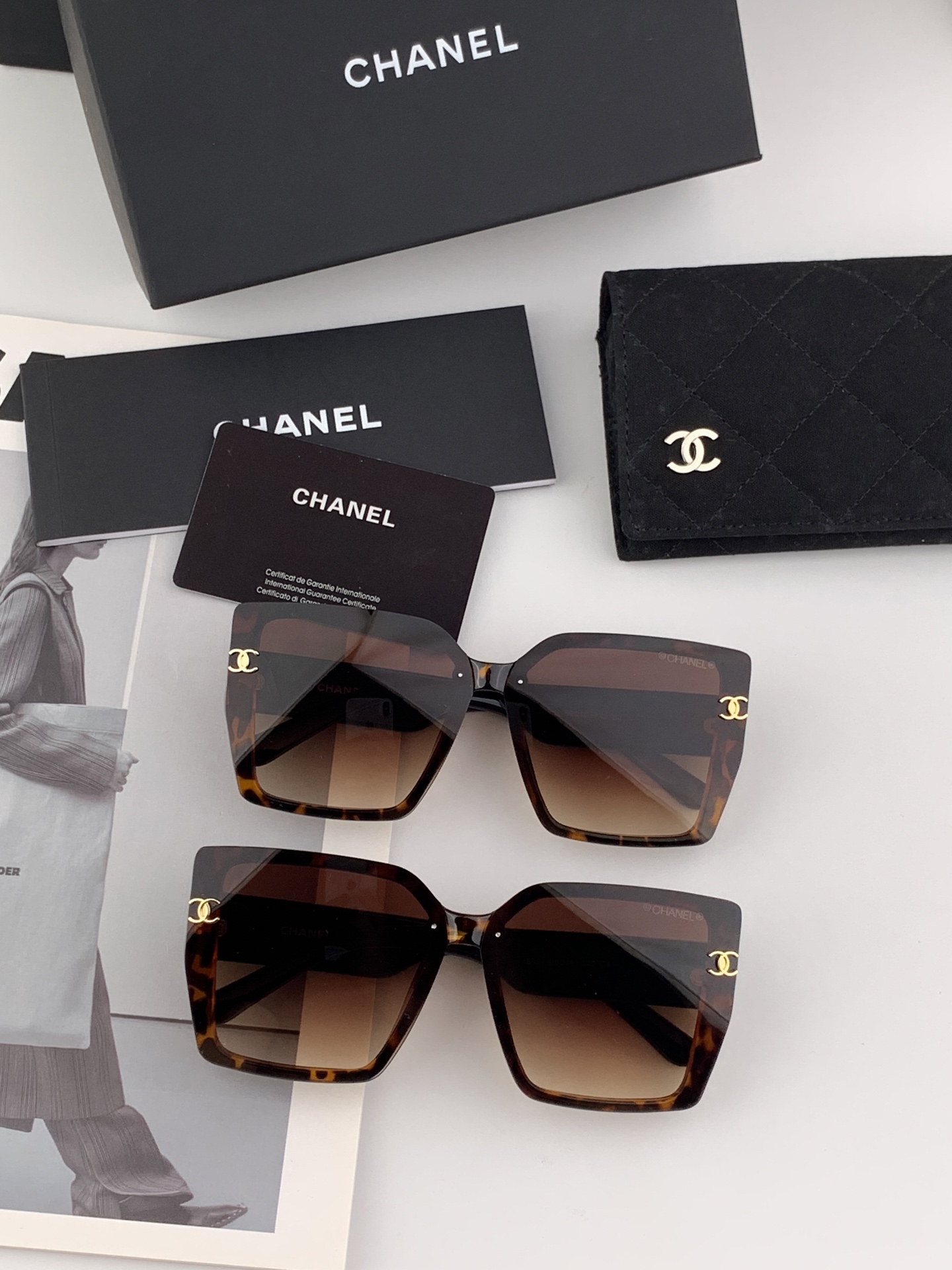 🔺CHANEL🔻2025官方早春新款，众多明星同款色香奈儿‼️‼️新款大框墨镜 ，🌈🌈宝丽来超清太阳镜🔝
