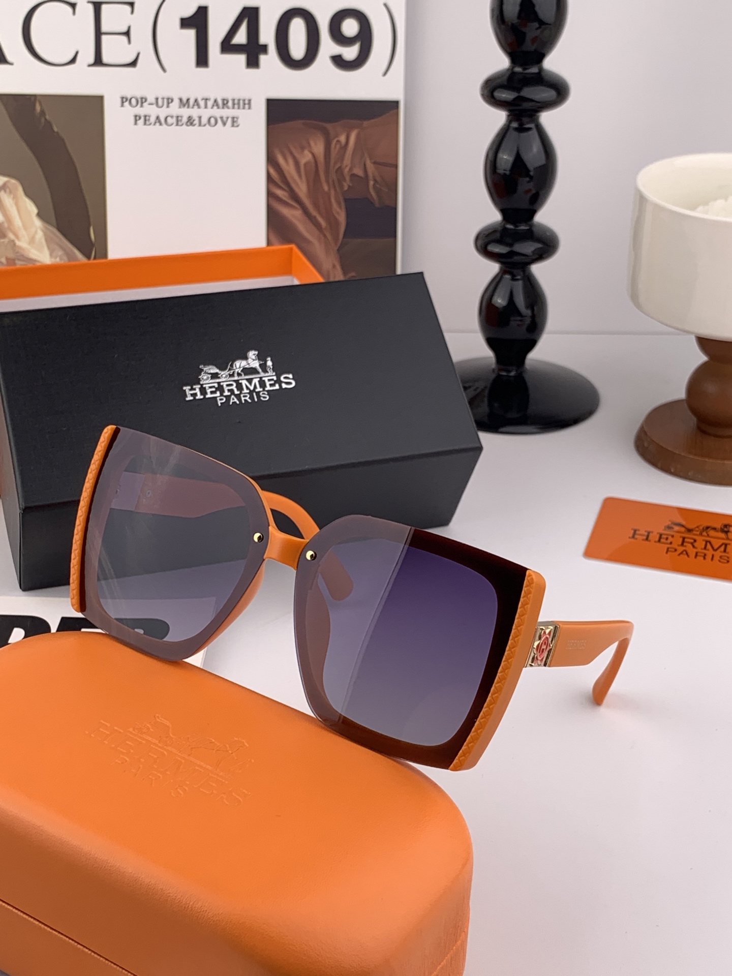   2025新款 爱马仕女士偏光太阳镜🕶️ 宝丽来高清镜片🎉高品质TR-90镜框 时尚百搭！
型号：H6