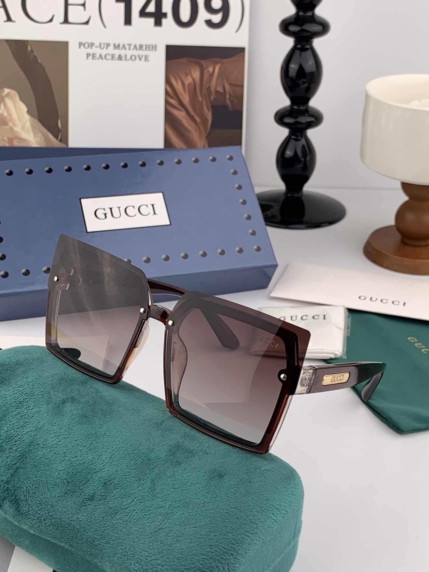  💍新款GUCCI偏光太阳镜得意开车驾驶镜时尚墨镜💐💐🌸世界顶级奢华品牌，品质保证！😍😍经典款, 明星热