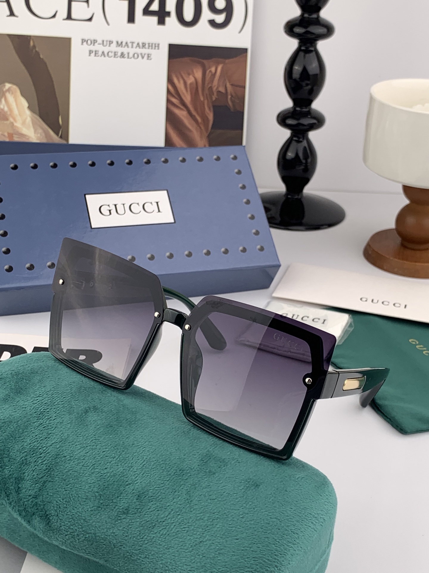  💍新款GUCCI偏光太阳镜得意开车驾驶镜时尚墨镜💐💐🌸世界顶级奢华品牌，品质保证！😍😍经典款, 明星热