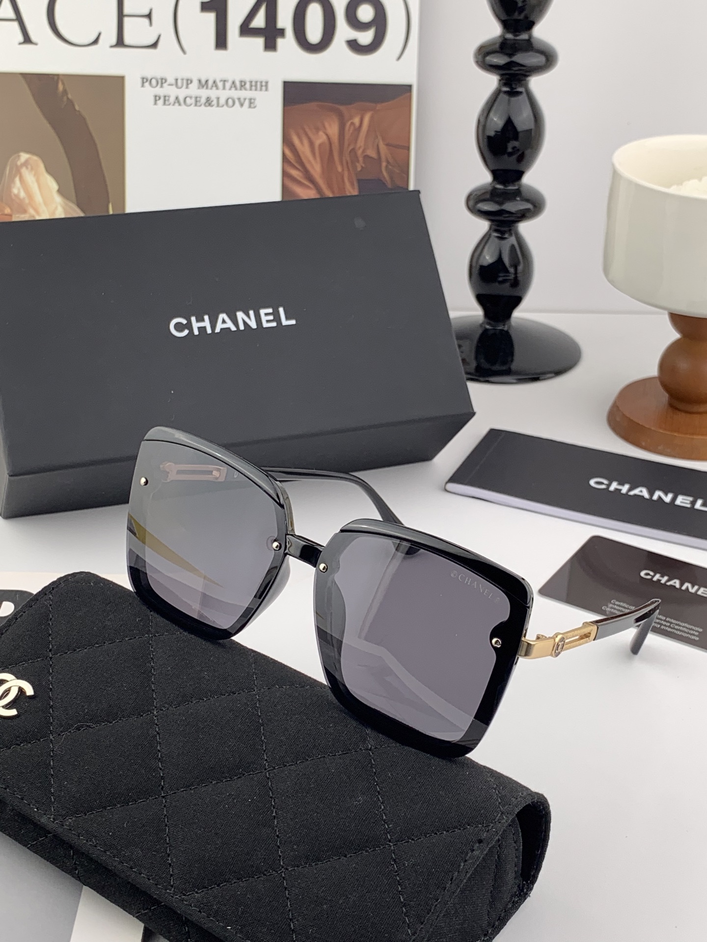 【CHANEL】香奈儿 2025新款潮流爆款 时尚方框太阳镜 佩戴舒适 网红潮款墨镜  ♥️♥️型号：C