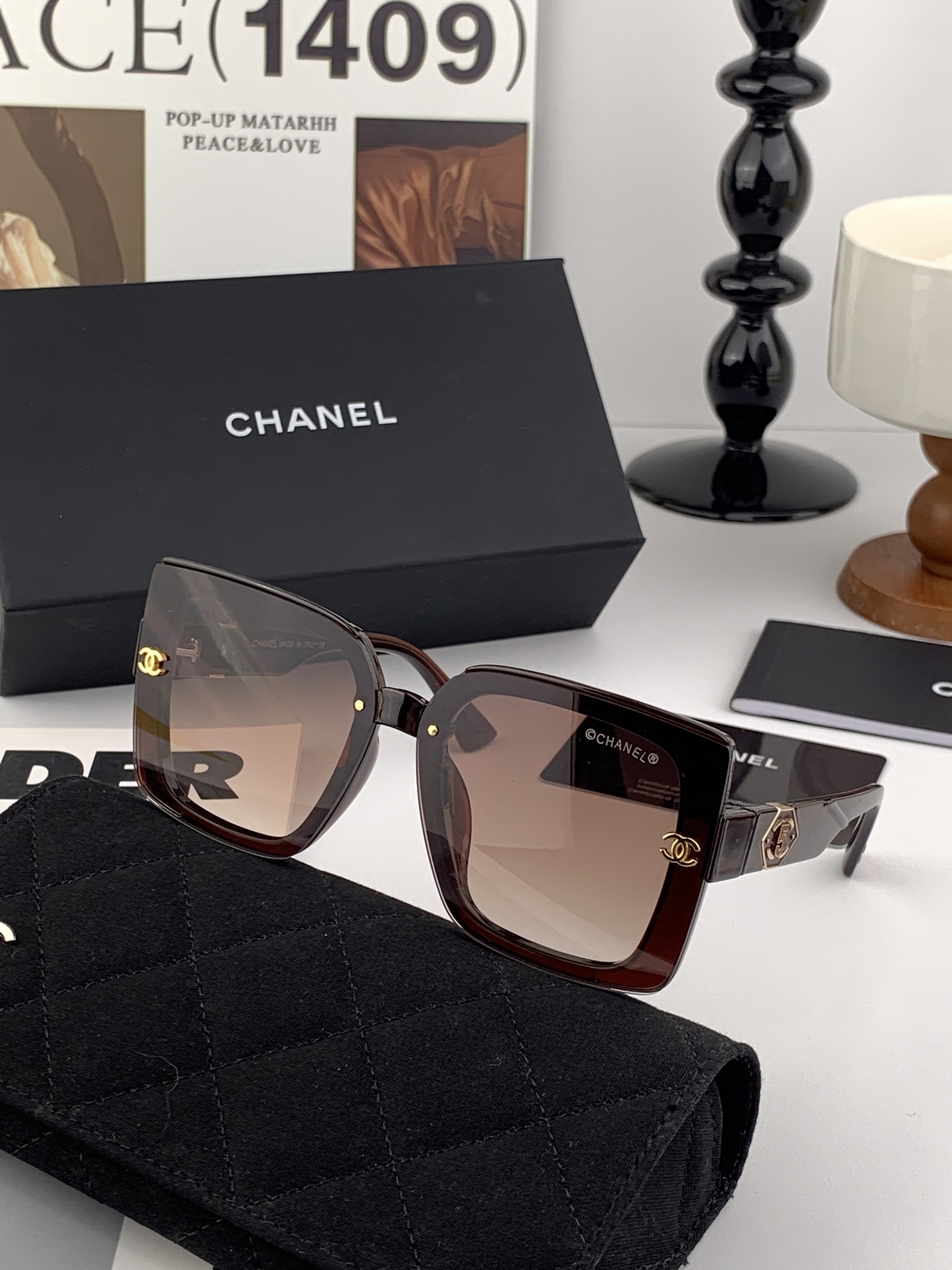 🔺CHANEL🔻2025官方早春新款，众多明星同款色香奈儿‼️‼️新款大框墨镜 ，🌈🌈宝丽来超清太阳镜🔝