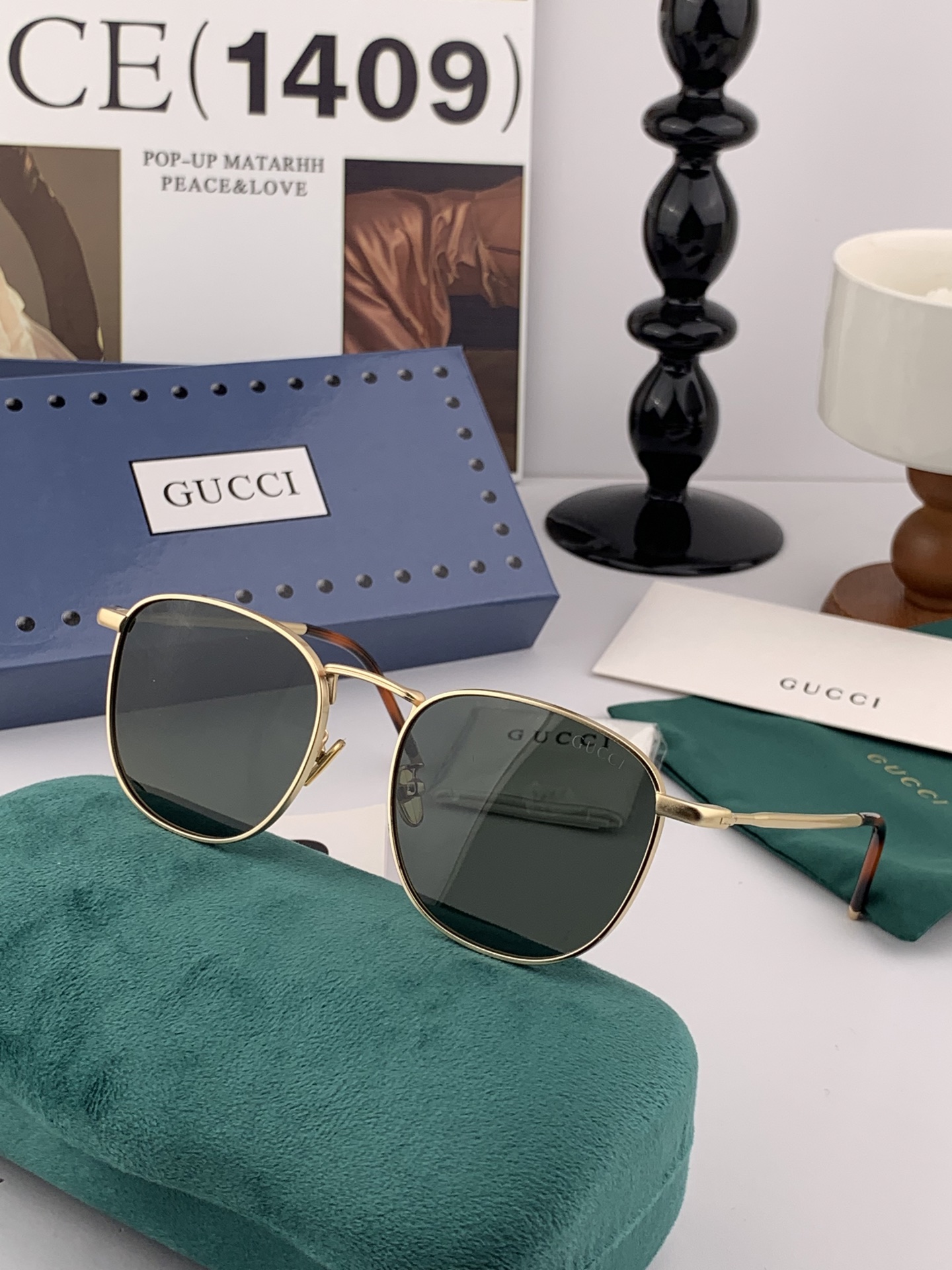   Gucci 。  高品质男女款墨镜   👍 进口宝丽来偏光镜片  。 开车钓鱼都可 。百搭显瘦墨镜韩