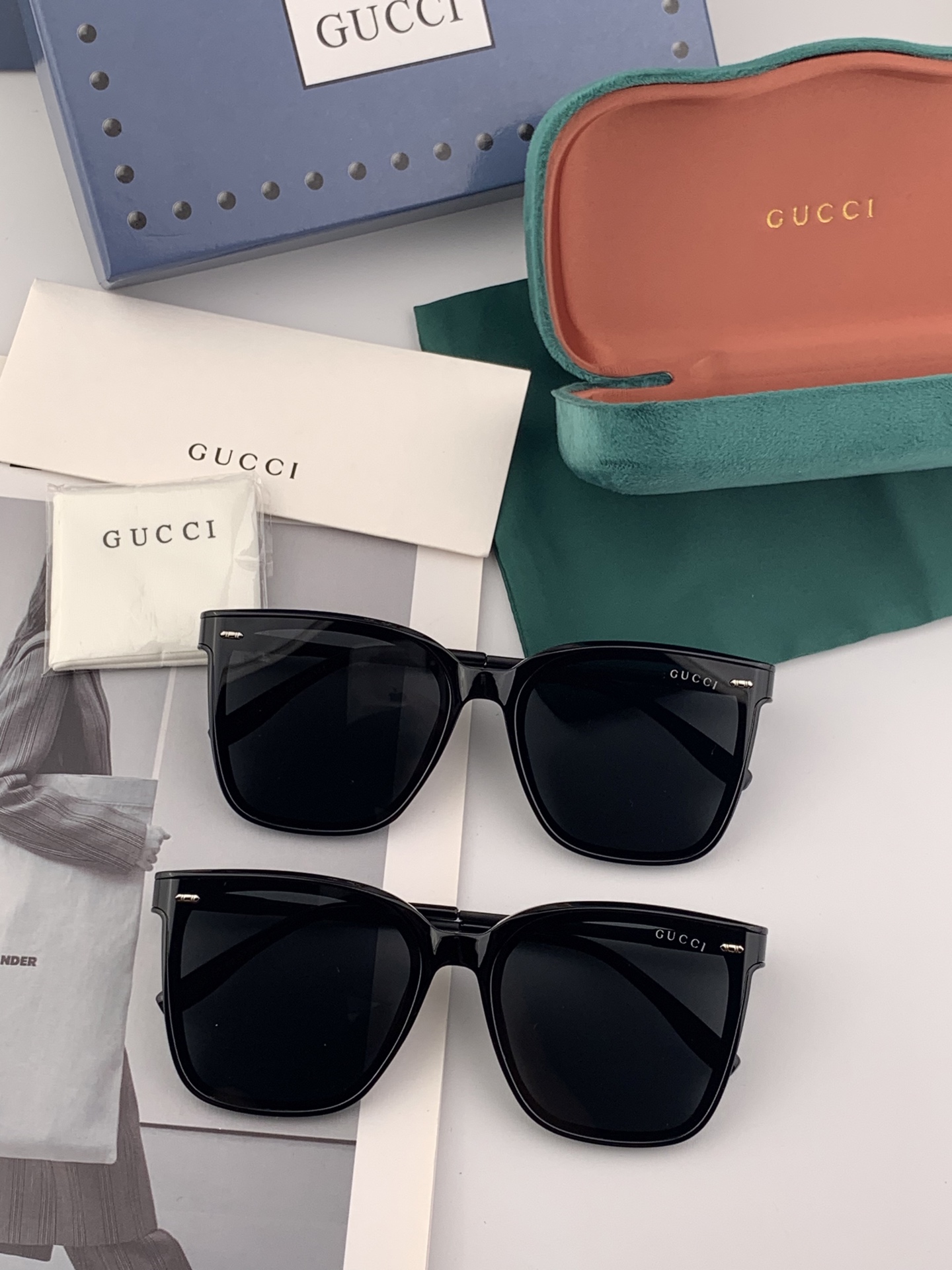 🔺 【GUCCI】2025开春新款 潮流爆款 时尚方框偏光太阳镜 高品质 佩戴舒适 网红潮款墨镜 女士高