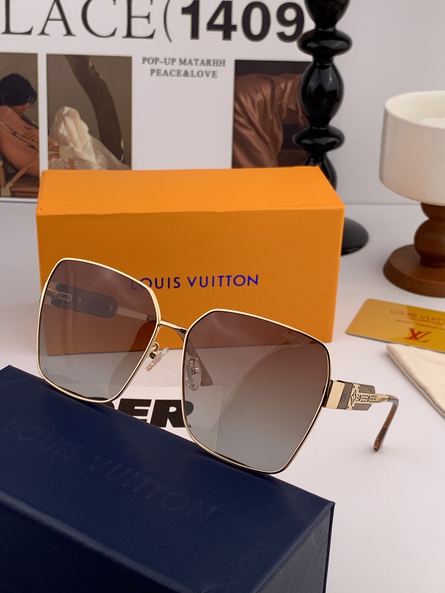 【TR偏光系列】lv大框太阳镜墨镜经典的方框设计，不挑脸型，无论搭配大衣还是连衣裙都非常显气质偏光镜片预