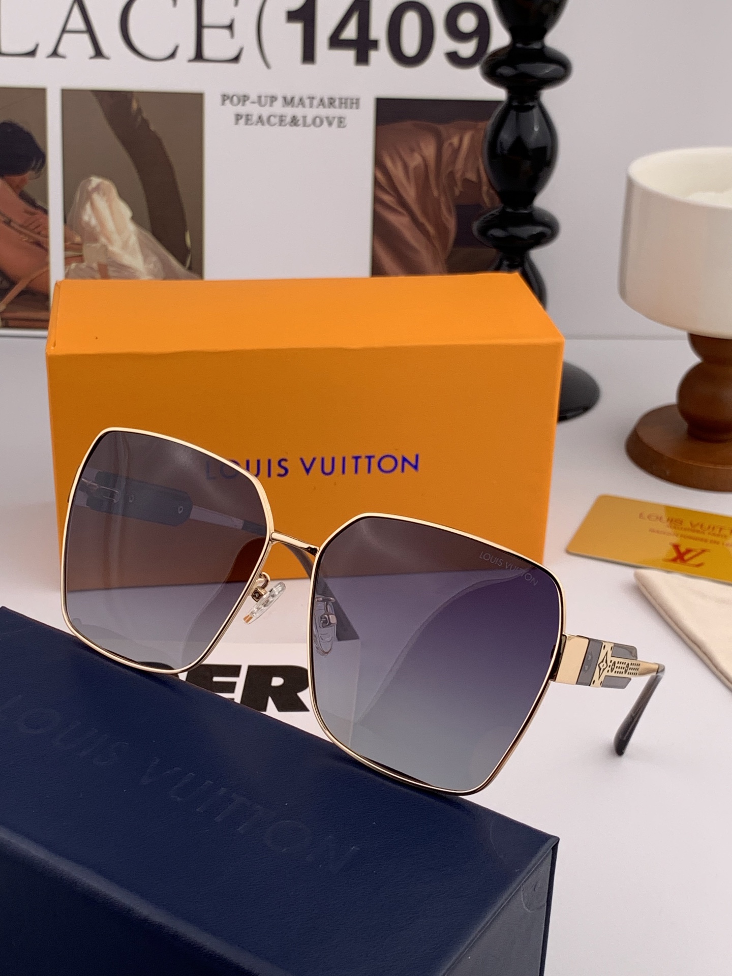 【TR偏光系列】lv大框太阳镜墨镜经典的方框设计，不挑脸型，无论搭配大衣还是连衣裙都非常显气质偏光镜片预