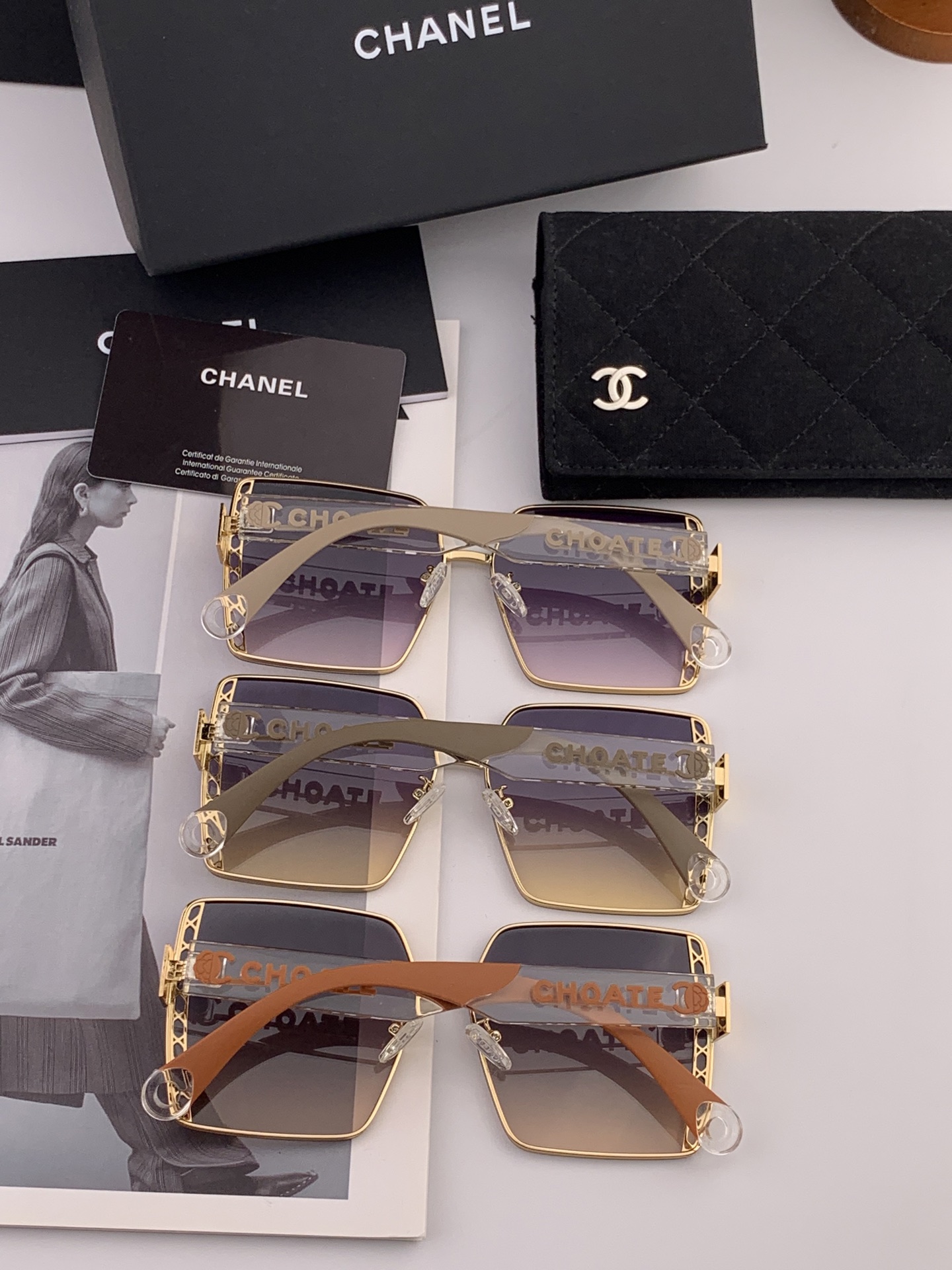 🔺 【香奈儿】2025开春新款 潮流爆款 时尚方框太阳镜 高品质 佩戴舒适 网红潮款墨镜 女士高清加厚偏