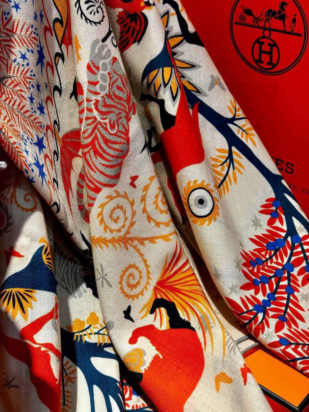 羊绒新款🆕👏👏买了都说好看‼️推荐💕爱马仕双面同色羊绒方巾【玛雅森林双面同色140】，顶级工艺超值‼️爱