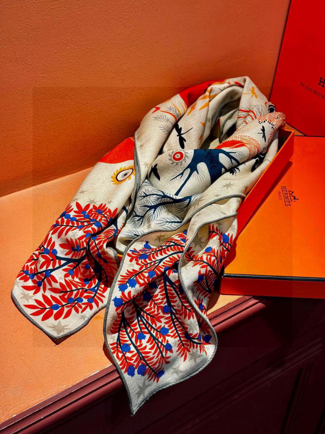 羊绒新款🆕👏👏买了都说好看‼️推荐💕爱马仕双面同色羊绒方巾【玛雅森林双面同色140】，顶级工艺超值‼️爱