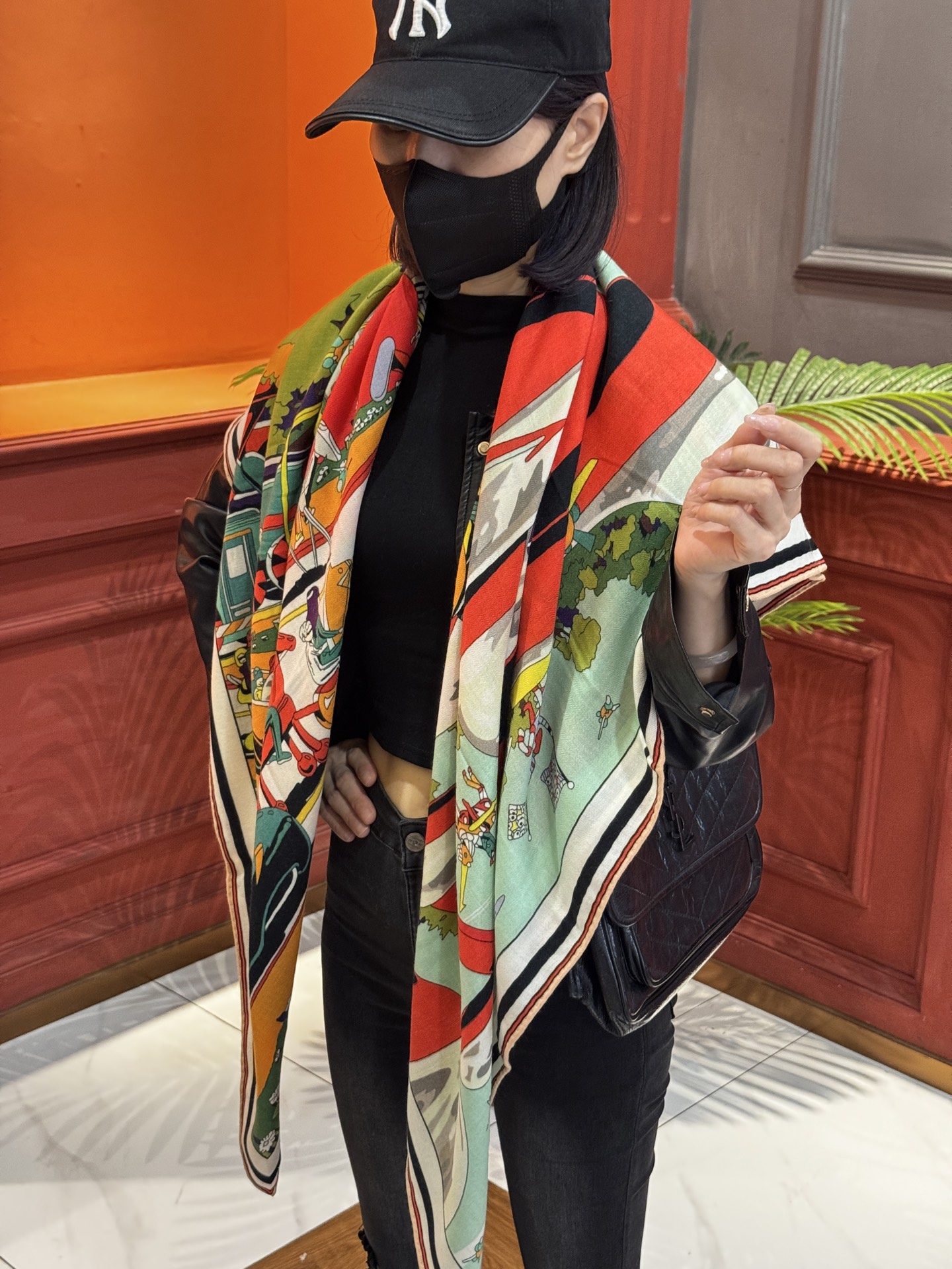 Hermès Surrealist 'H' Print Scarf - 140cm Cashmere & Silk Blend, Rare Order