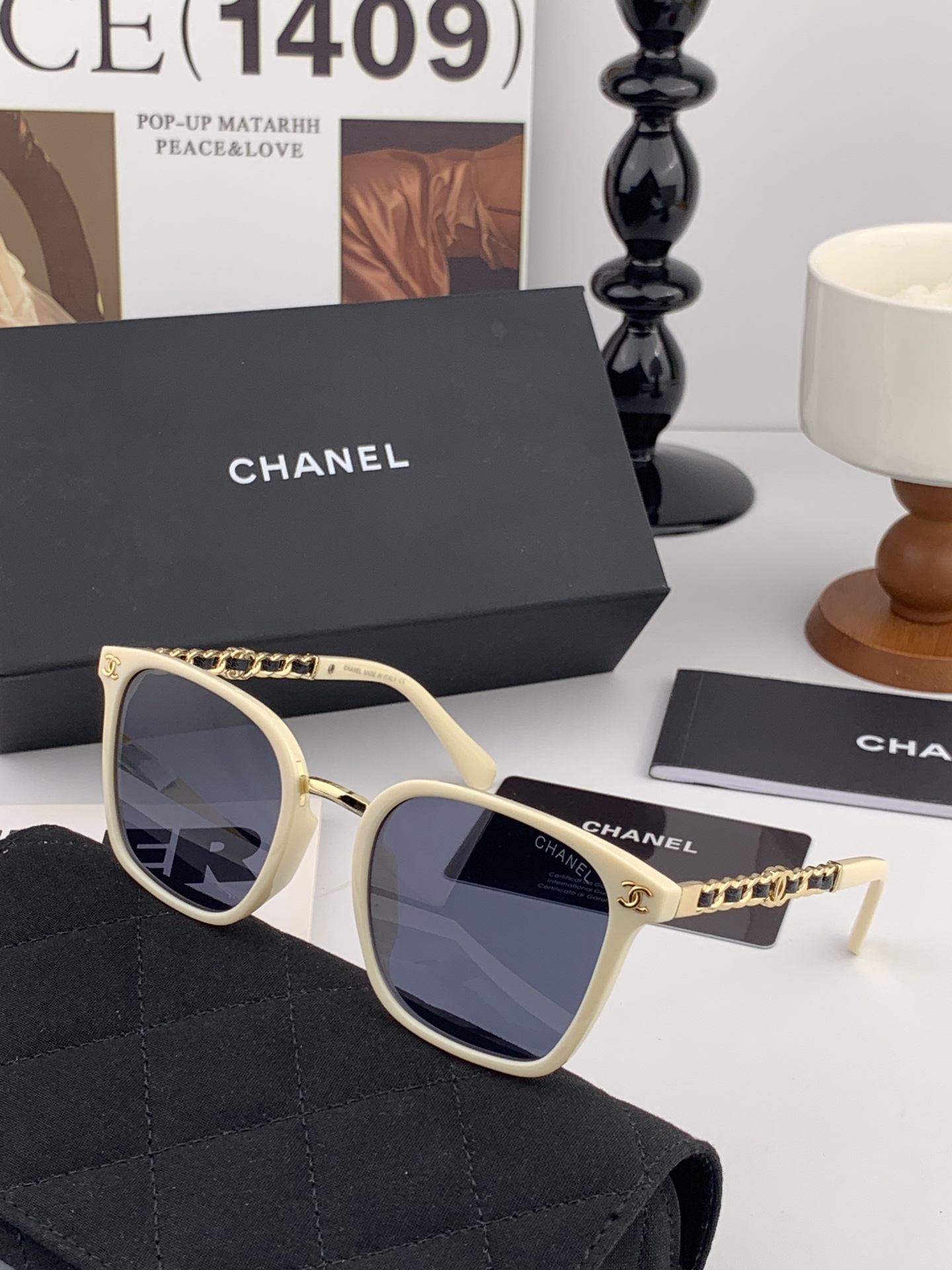 🔺CHANEL🔻2025官方早春新款，众多明星同款色香奈儿‼️‼️新款大框墨镜 ，🌈🌈宝丽来超清太阳镜🔝