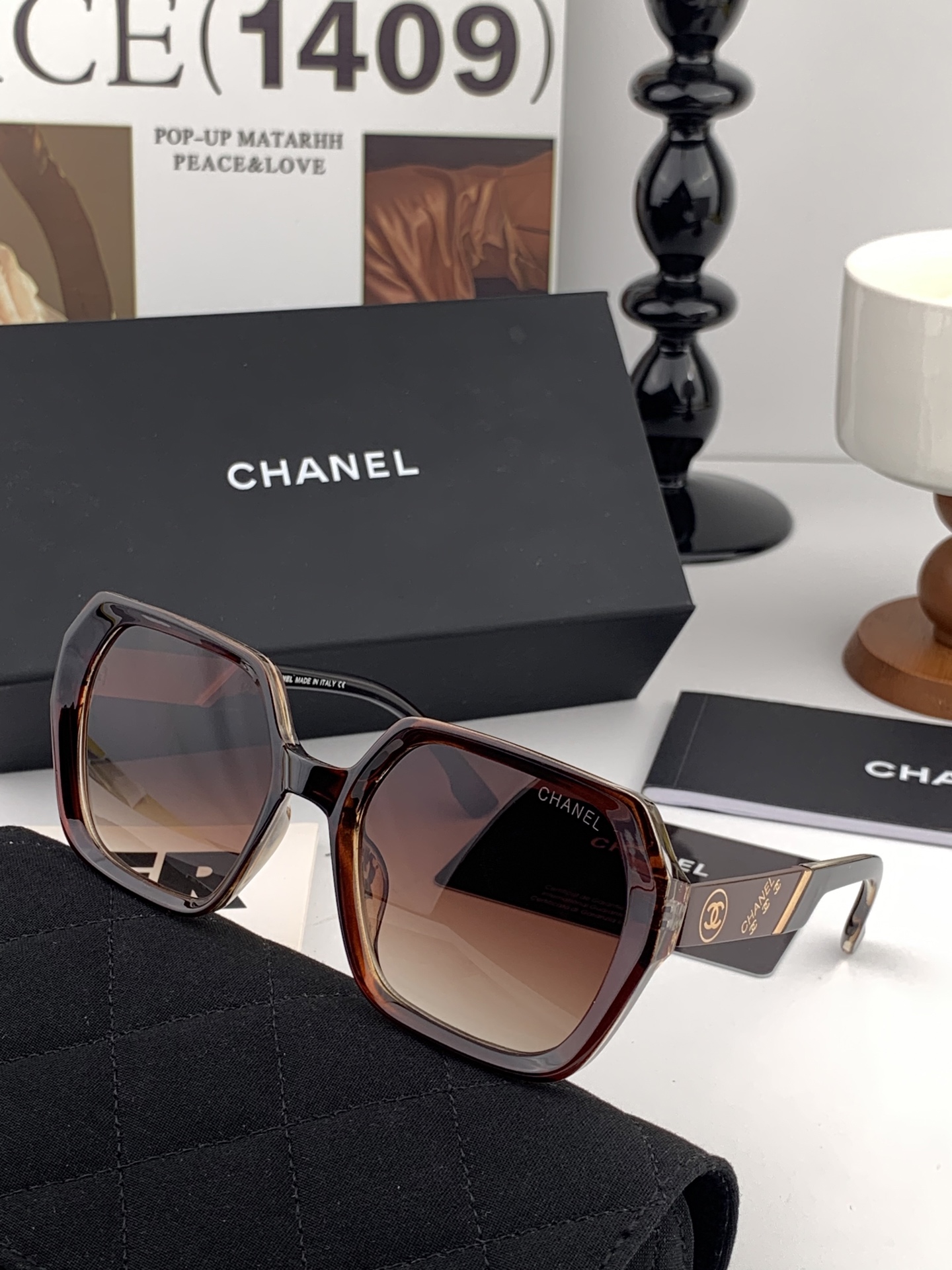 🔺CHANEL🔻2025官方早春新款，众多明星同款色香奈儿‼️‼️新款大框墨镜 ，🌈🌈宝丽来超清太阳镜🔝