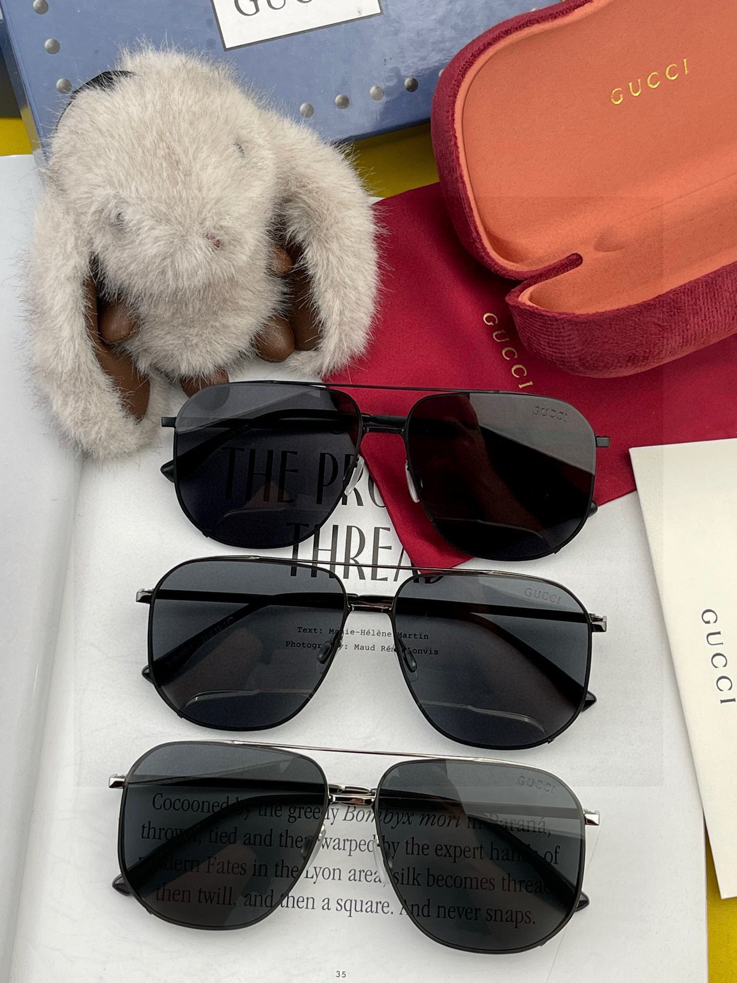         GUCCI 男款炫彩飞行员偏光太阳镜 ❤️材质：高清尼龙加厚卡槽高清偏光镜片 🌹无边框镜