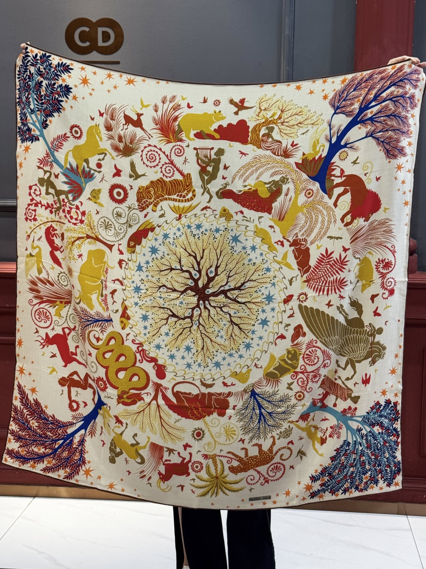 羊绒新款🆕👏👏买了都说好看‼️推荐💕爱马仕双面同色羊绒方巾【玛雅森林双面同色140】，顶级工艺超值‼️爱