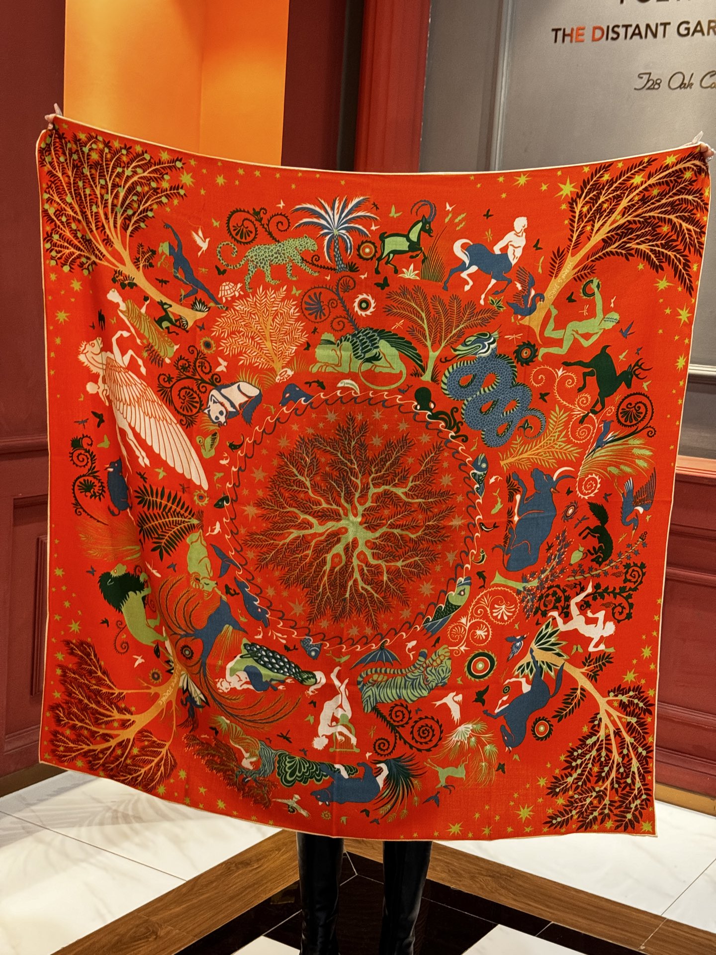 羊绒新款🆕👏👏买了都说好看‼️推荐💕爱马仕双面同色羊绒方巾【玛雅森林双面同色140】，顶级工艺超值‼️爱