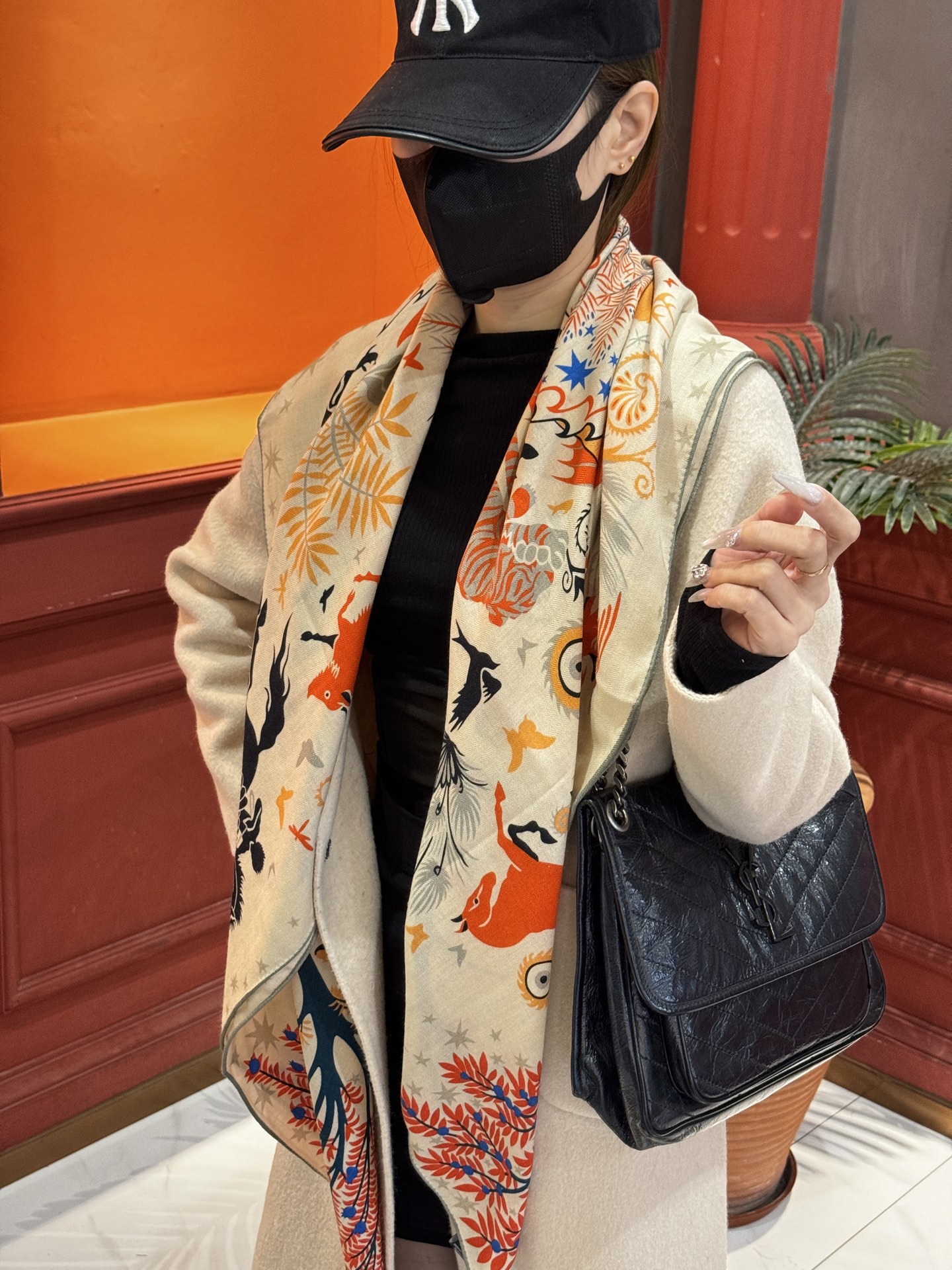 羊绒新款🆕👏👏买了都说好看‼️推荐💕爱马仕双面同色羊绒方巾【玛雅森林双面同色140】，顶级工艺超值‼️爱