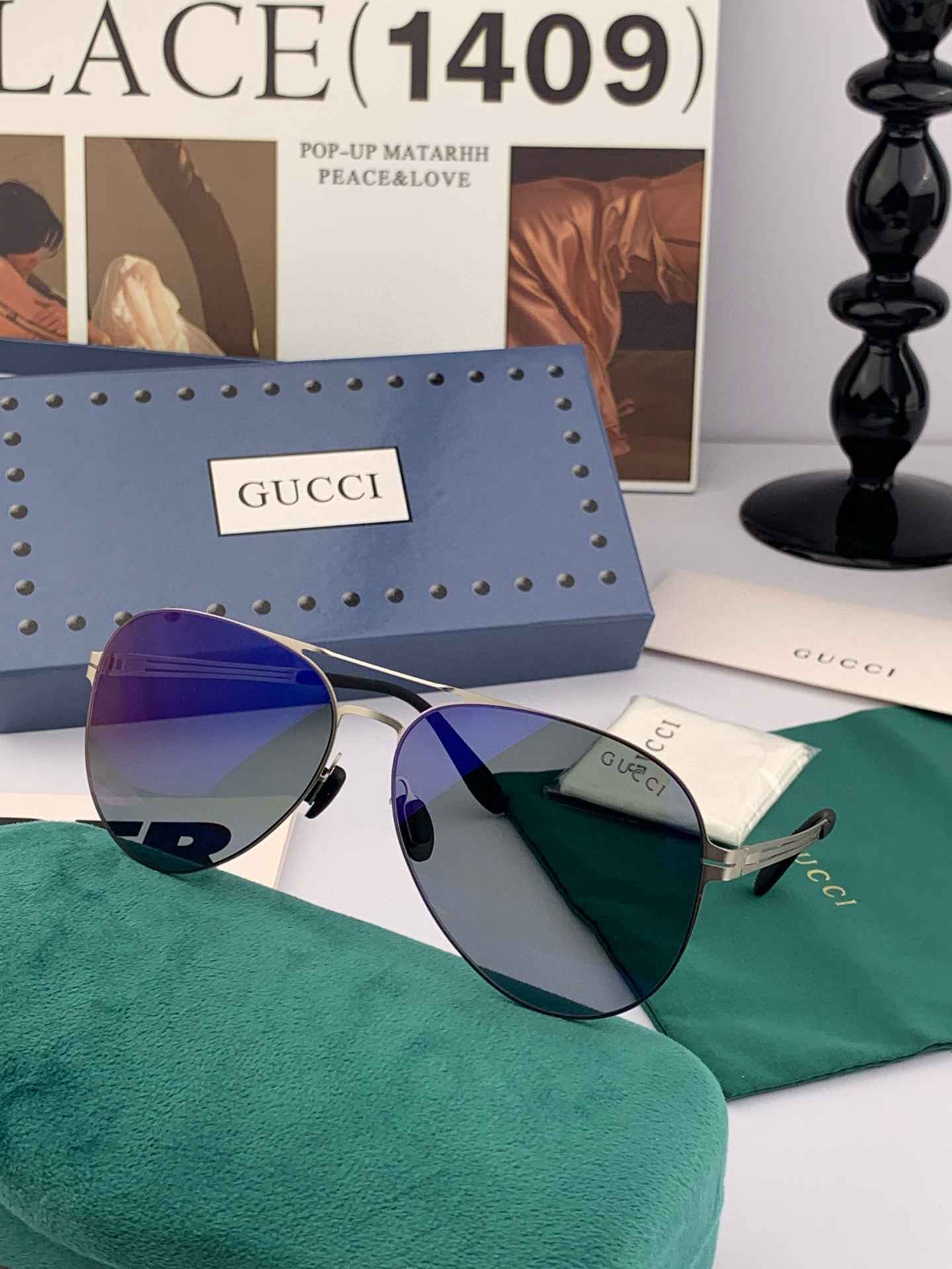 ♦️ GUCCI 2025新款男女情侣款太阳镜iP电镀永不褪色 超轻超有弹性整幅眼镜无螺丝重要的是压不坏