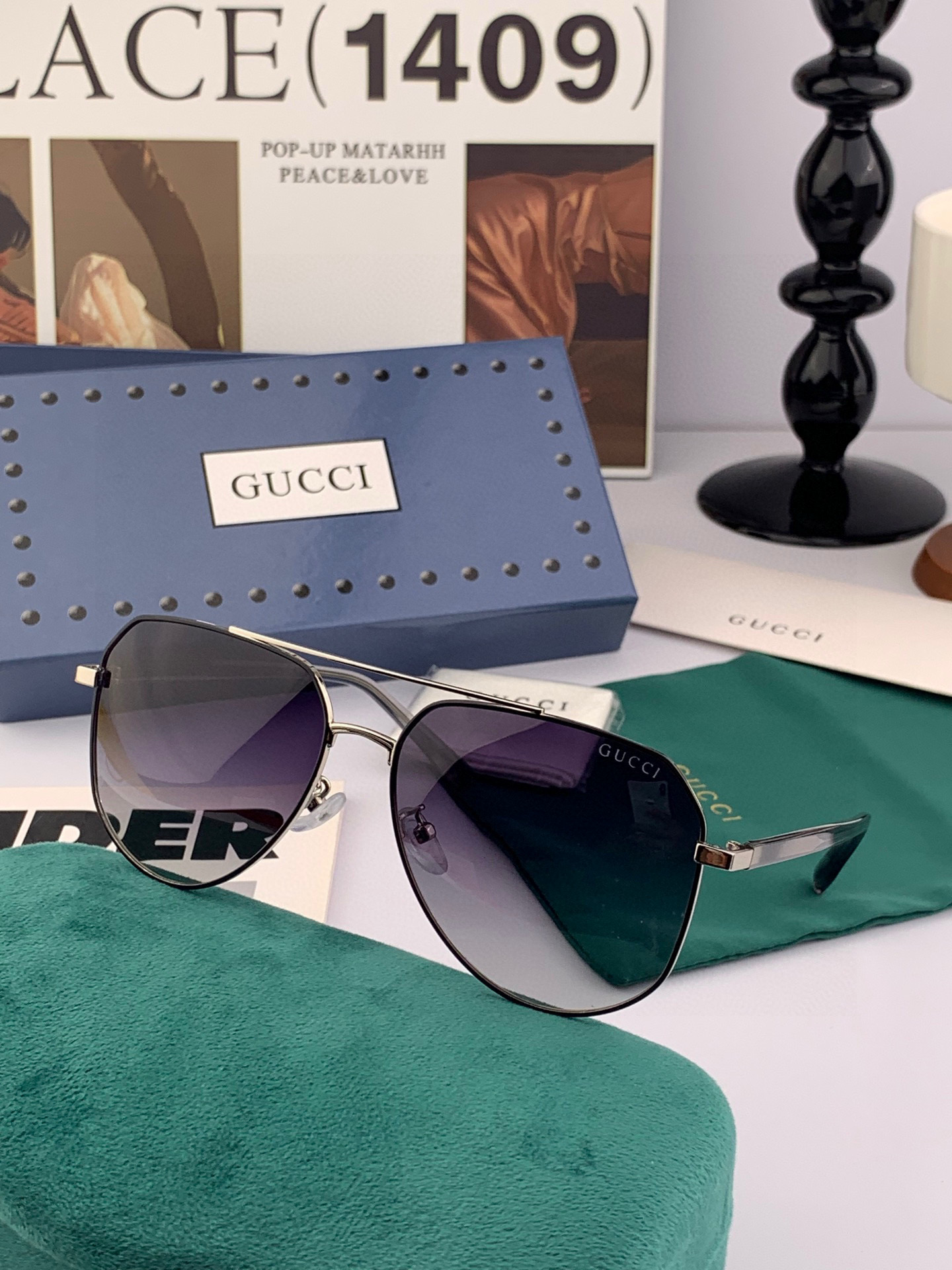   Gucci 。  高品质男女款墨镜   👍 进口宝丽来偏光镜片  。蛤蟆镜 开车钓鱼都可 。百搭显瘦