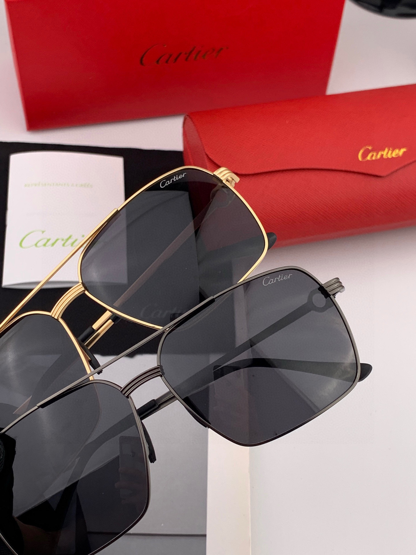  【Cartier  卡地亚】 👑男女款偏光墨镜  双色烤漆工艺  进口宝丽来偏光镜片   顶级做工彰显