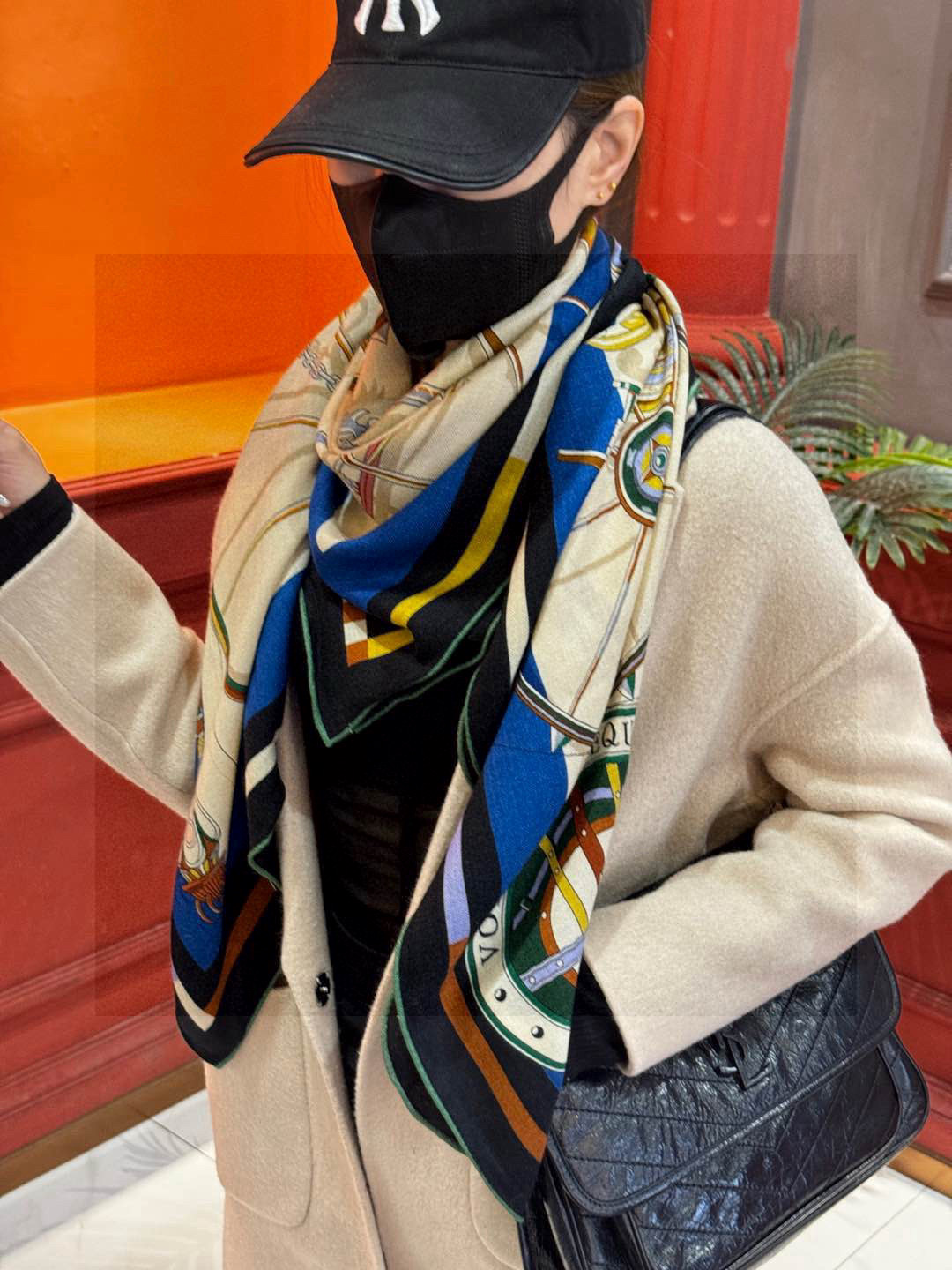 ❄️【双面同色】原单爱马仕140cm丝绒方巾💕 《平衡马车》，没有体验过野村大辅的豪华马车，就不算拥有丰