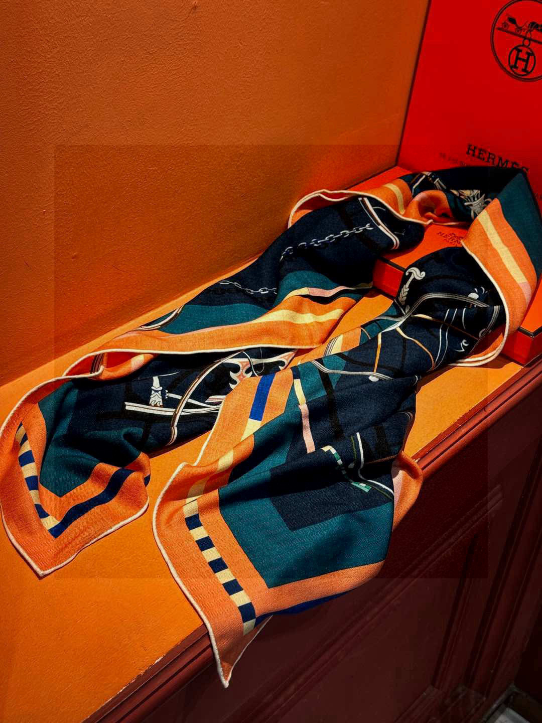 ❄️【双面同色】原单爱马仕140cm丝绒方巾💕 《平衡马车》，没有体验过野村大辅的豪华马车，就不算拥有丰