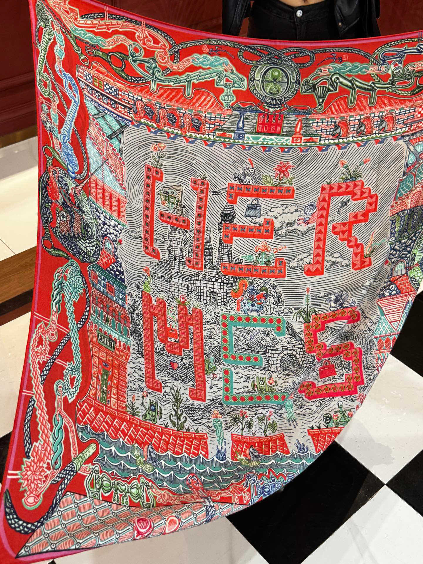  新款 秋冬搭配利器❗️顶级双面同色真丝羊绒披肩！！点睛精彩，图案和配色都超级喜欢，又一款双面配色工艺设