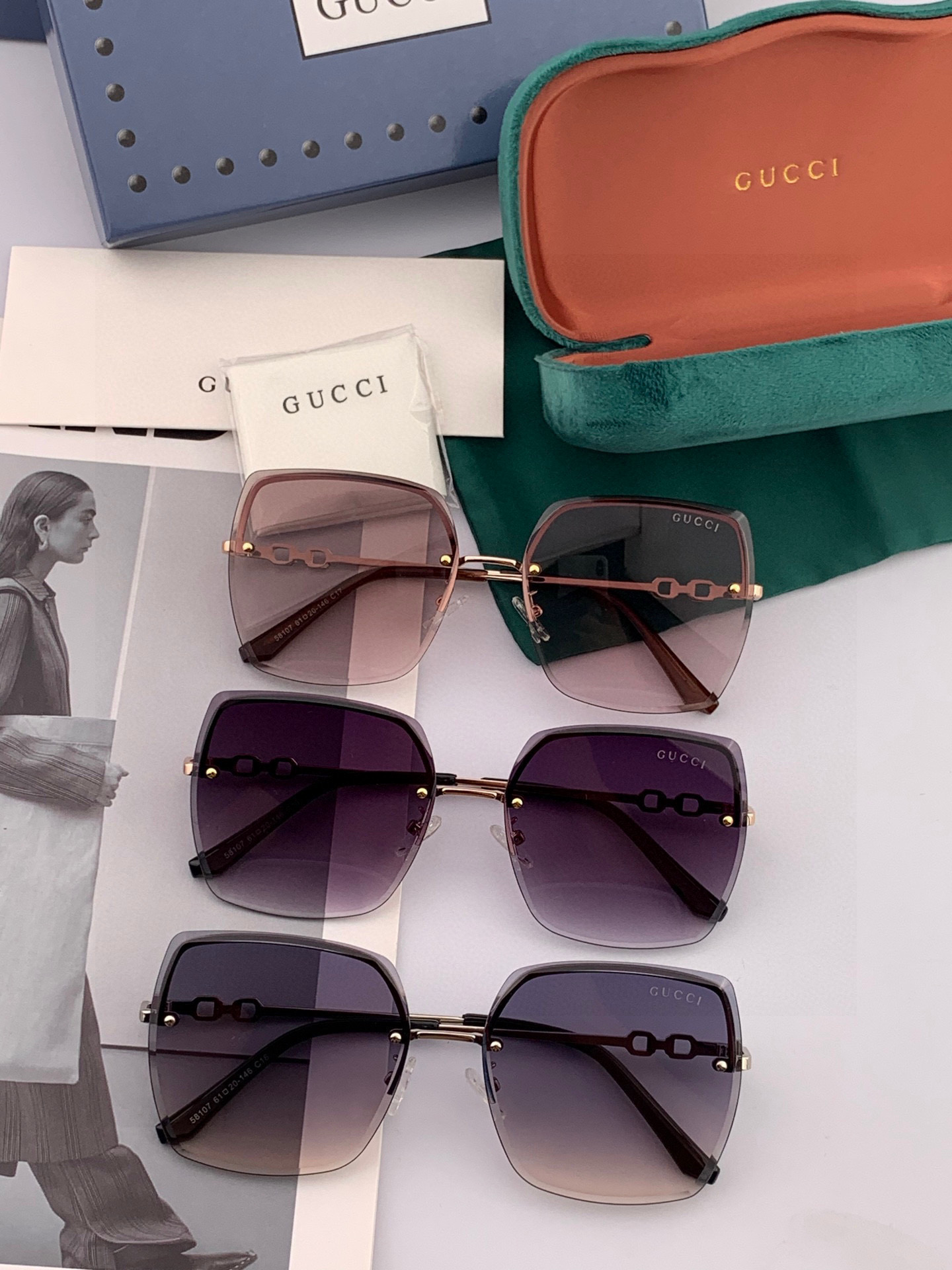  GUCCI-古驰意大利进口🇮🇹2025时尚潮流奢华装饰太阳眼镜 尼龙高清太阳镜明星海报款 超高复杂工艺