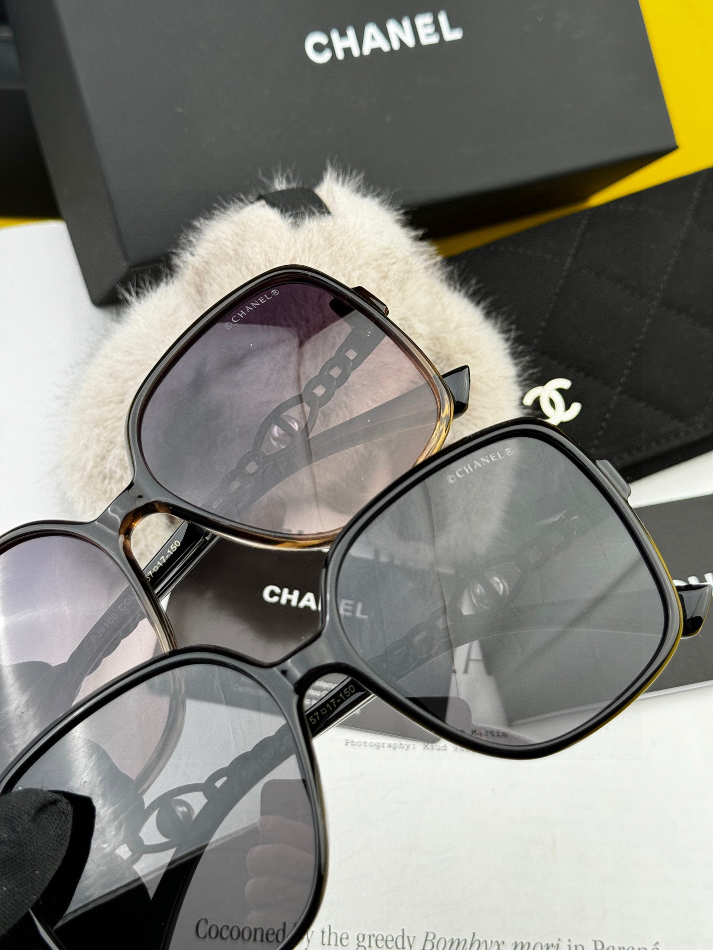 🔺CHANEL🔻2025官方早春新款，众多明星同款色香奈儿‼️‼️新款珍珠大框偏光墨镜 ，🌈🌈宝丽来超清