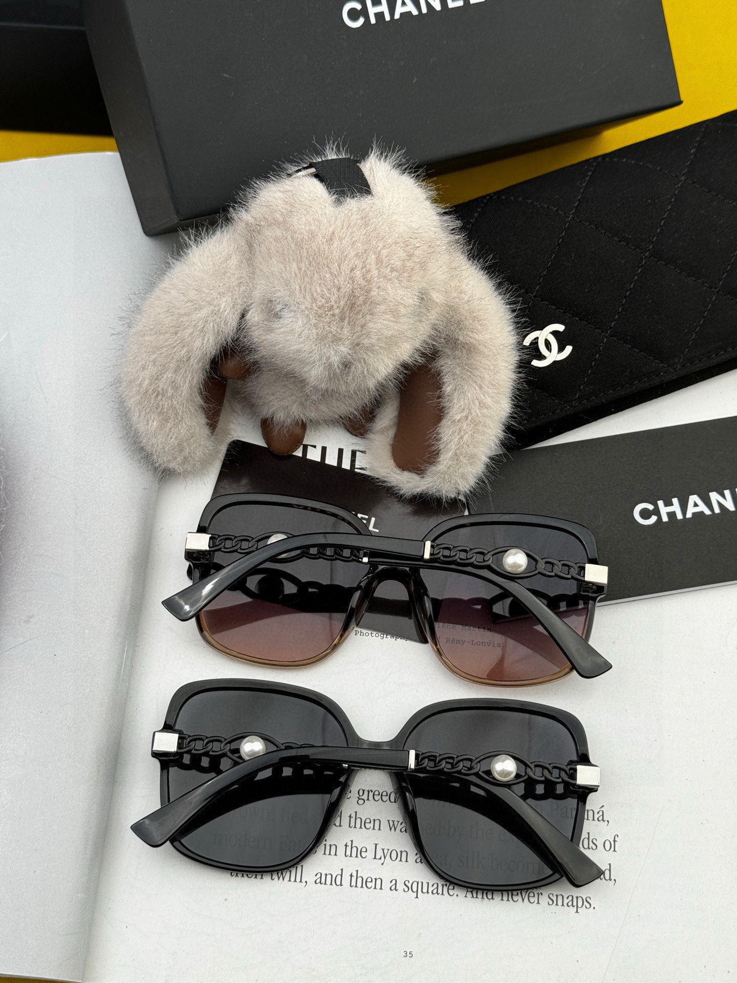 🔺CHANEL🔻2025官方早春新款，众多明星同款色香奈儿‼️‼️新款珍珠大框偏光墨镜 ，🌈🌈宝丽来超清