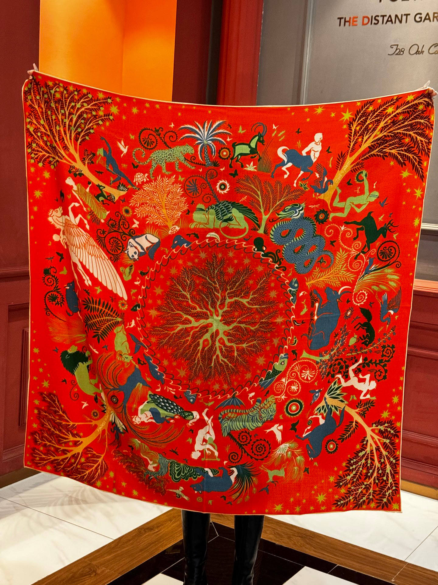 羊绒新款🆕👏👏买了都说好看‼️推荐💕爱马仕双面同色羊绒方巾【玛雅森林双面同色140】，顶级工艺超值‼️爱