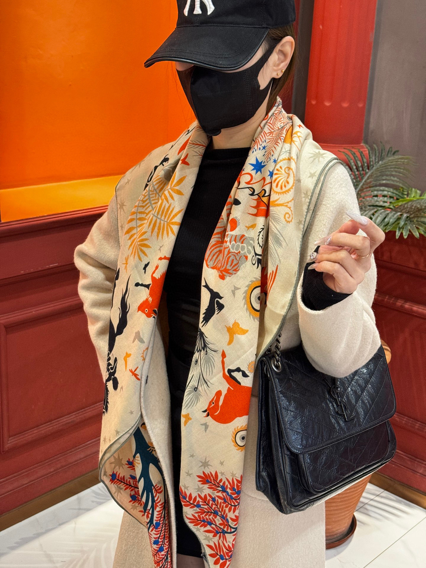 羊绒新款🆕👏👏买了都说好看‼️推荐💕爱马仕双面同色羊绒方巾【玛雅森林双面同色140】，顶级工艺超值‼️爱