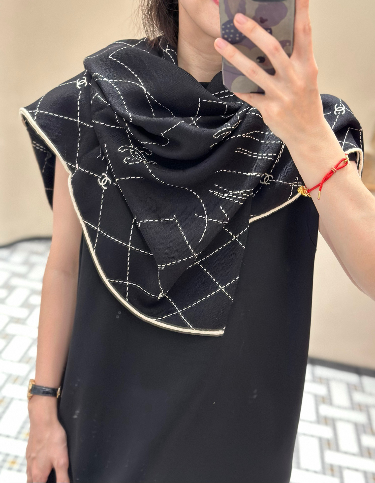 【升级双面同色 加密面料】 上新❤️ 140*140台版印花 黑白二色 高级都市新贵！山茶花的再一次邂逅