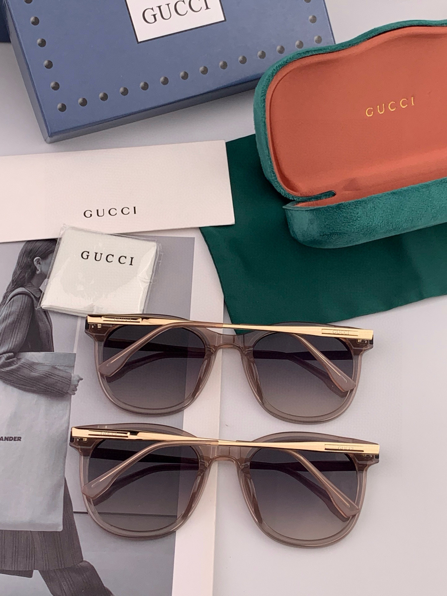🔺 【GUCCI】2025开春新款 潮流爆款 时尚方框偏光太阳镜 高品质 佩戴舒适 网红潮款墨镜 女士高