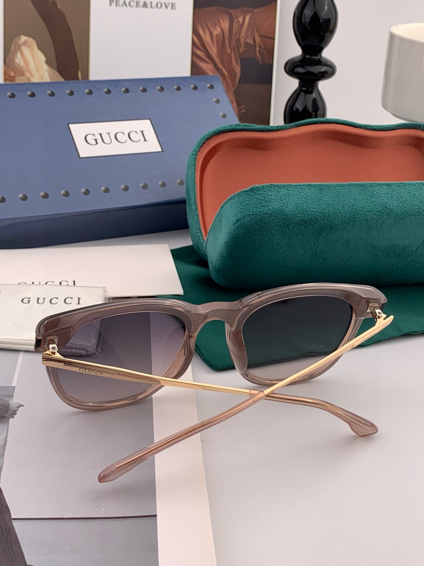 🔺 【GUCCI】2025开春新款 潮流爆款 时尚方框偏光太阳镜 高品质 佩戴舒适 网红潮款墨镜 女士高