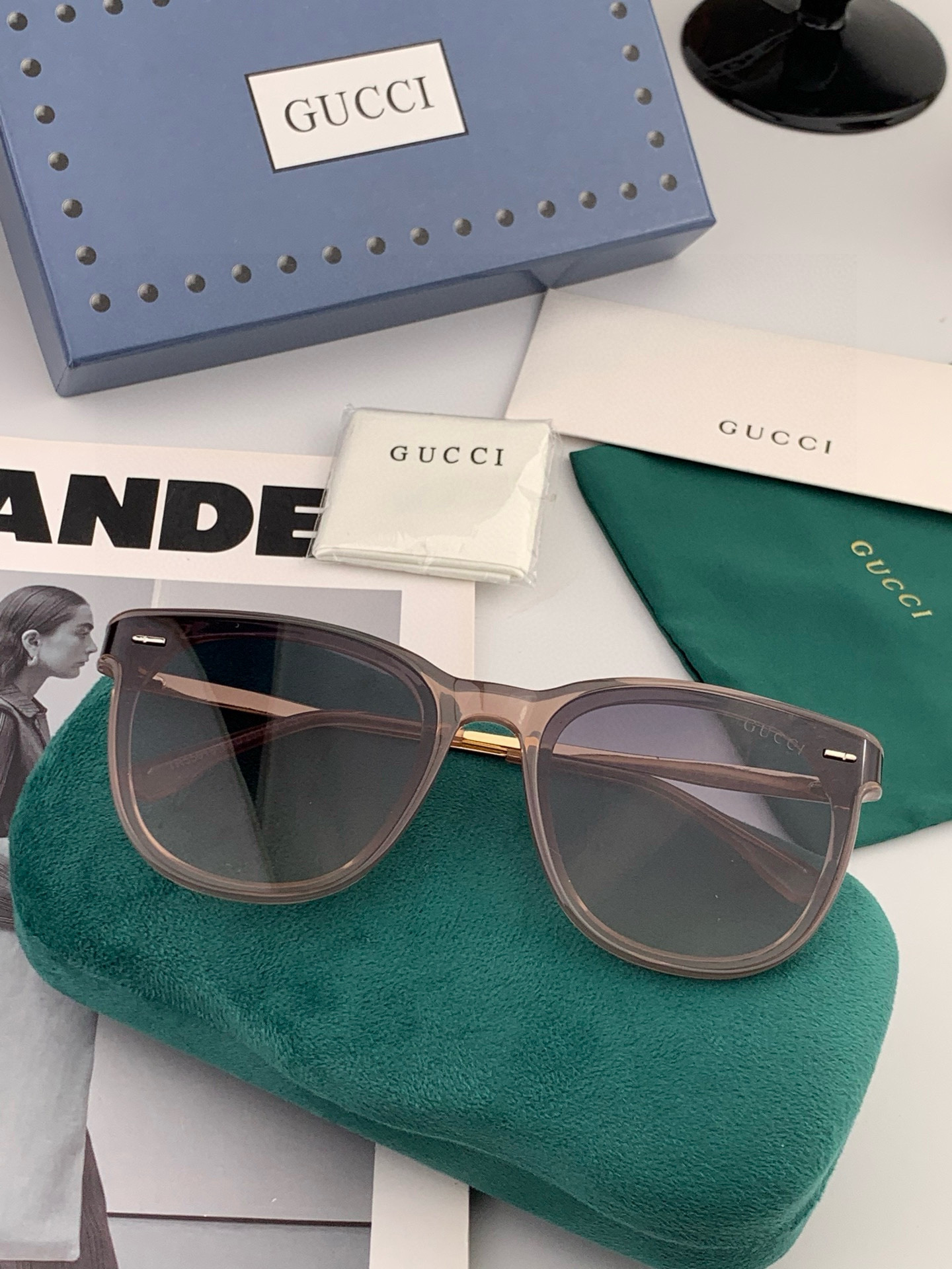 🔺 【GUCCI】2025开春新款 潮流爆款 时尚方框偏光太阳镜 高品质 佩戴舒适 网红潮款墨镜 女士高