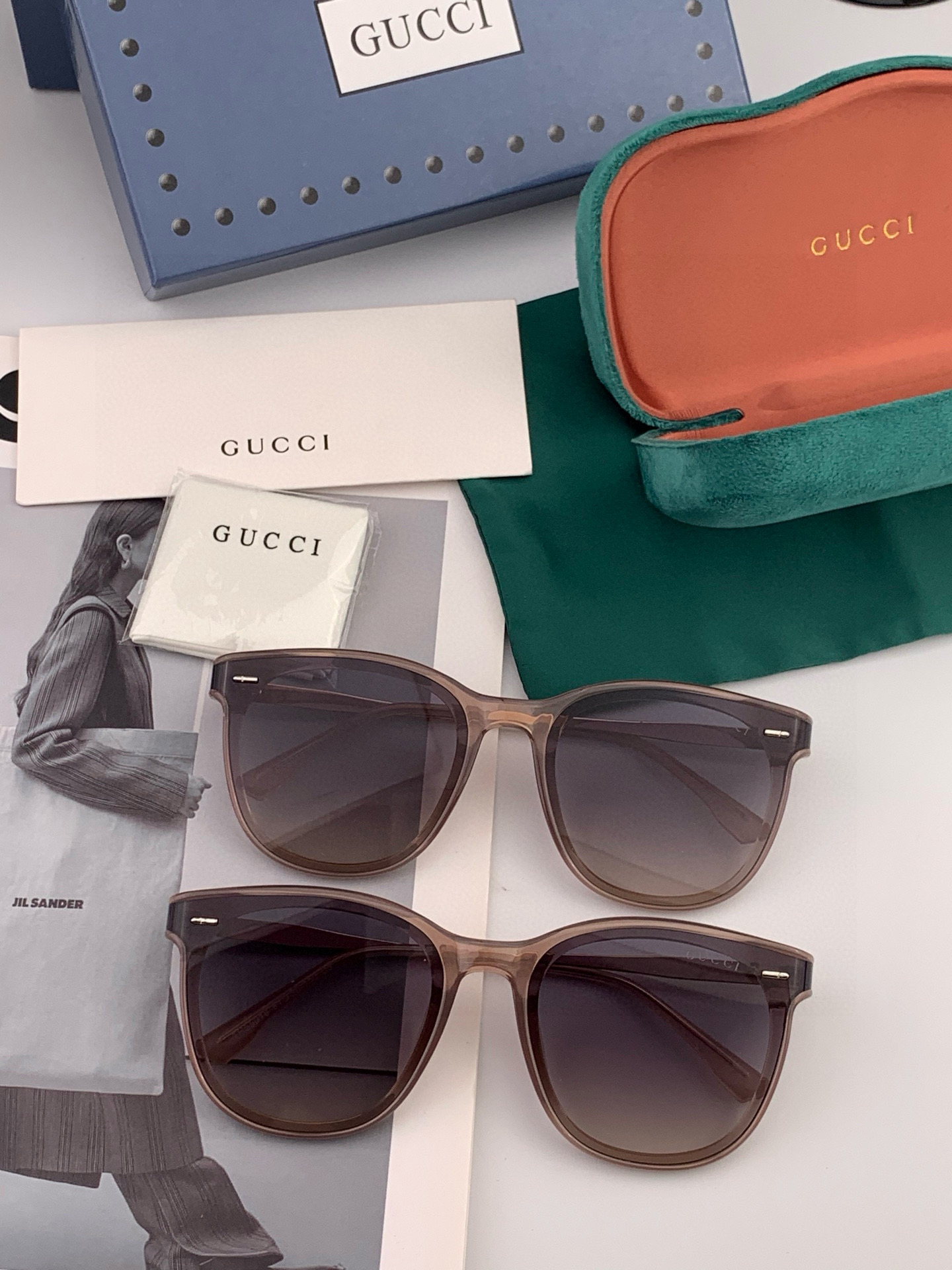 🔺 【GUCCI】2025开春新款 潮流爆款 时尚方框偏光太阳镜 高品质 佩戴舒适 网红潮款墨镜 女士高