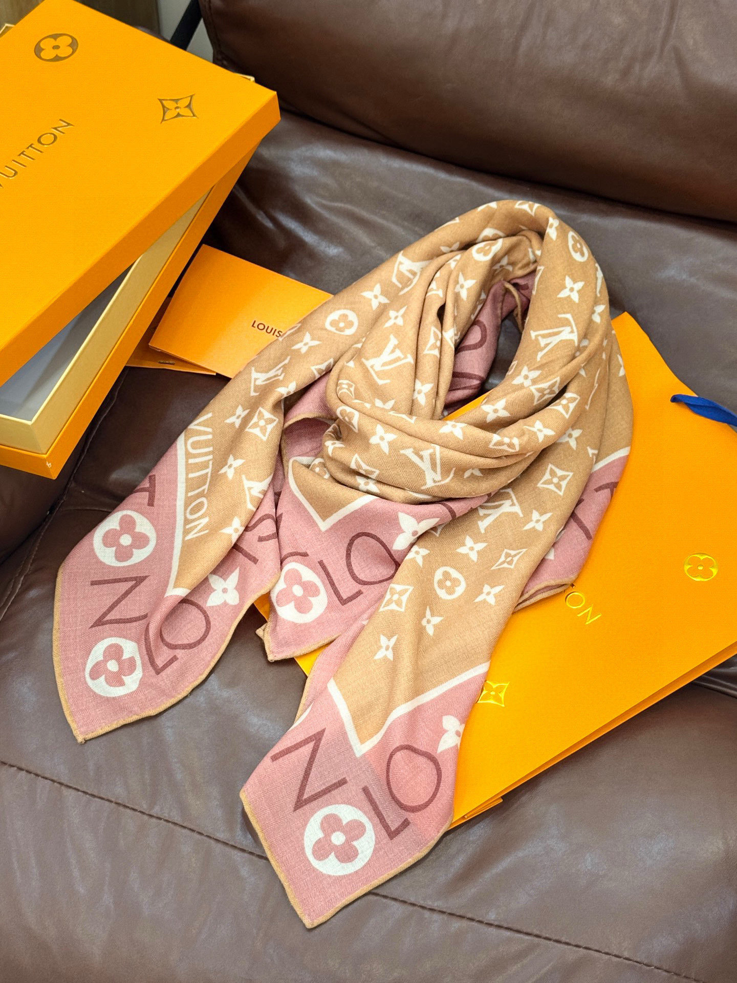 MONOGRAM INFINITY 140丝毛方巾【140顶级丝毛双面同色】Monogram Infin