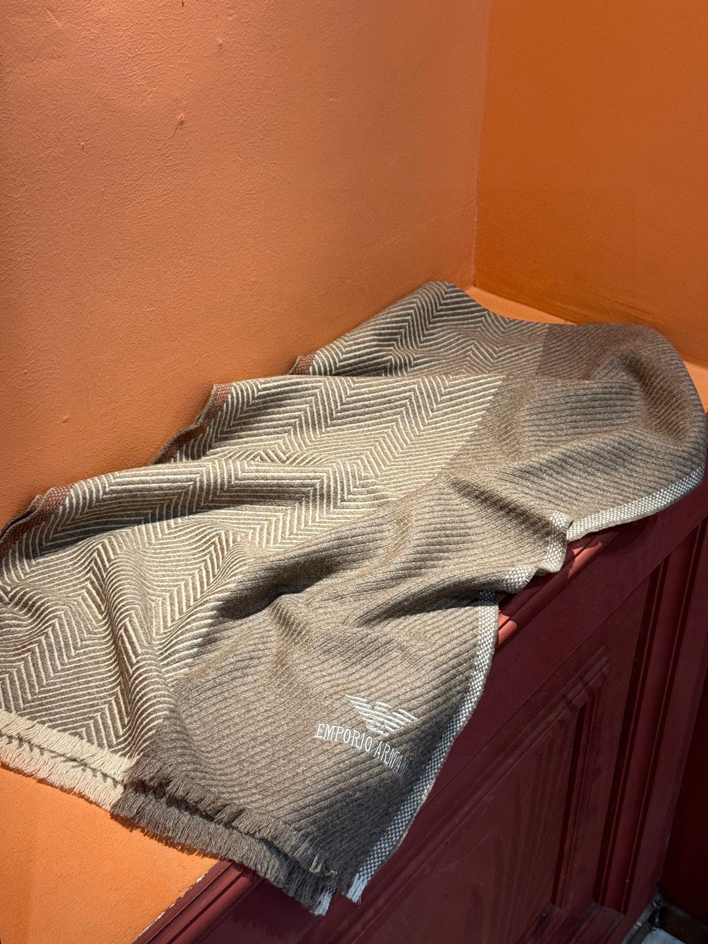 EMPORIO ARMANI。EA阿玛尼。秋冬新品，男士羊绒围巾。，无敌贴身质感，弹力极好，超级搭配王，