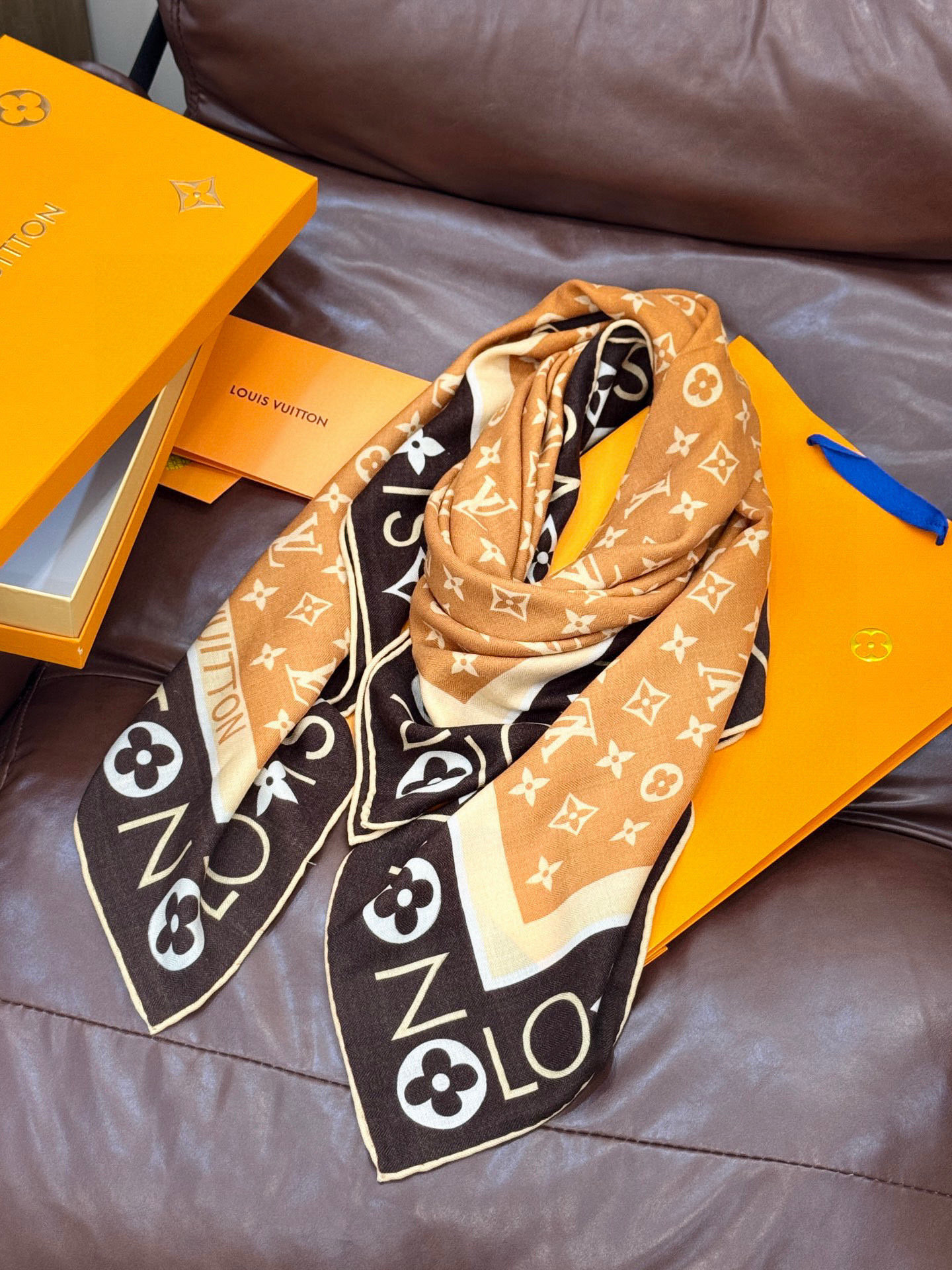 MONOGRAM INFINITY 140丝毛方巾【140顶级丝毛双面同色】Monogram Infin