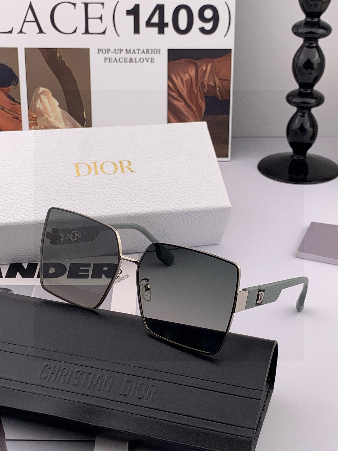 🔺 【DIOR-迪奥】2025开春新款 潮流爆款 时尚方框尼龙太阳镜 高品质 佩戴舒适 网红潮款墨镜 女