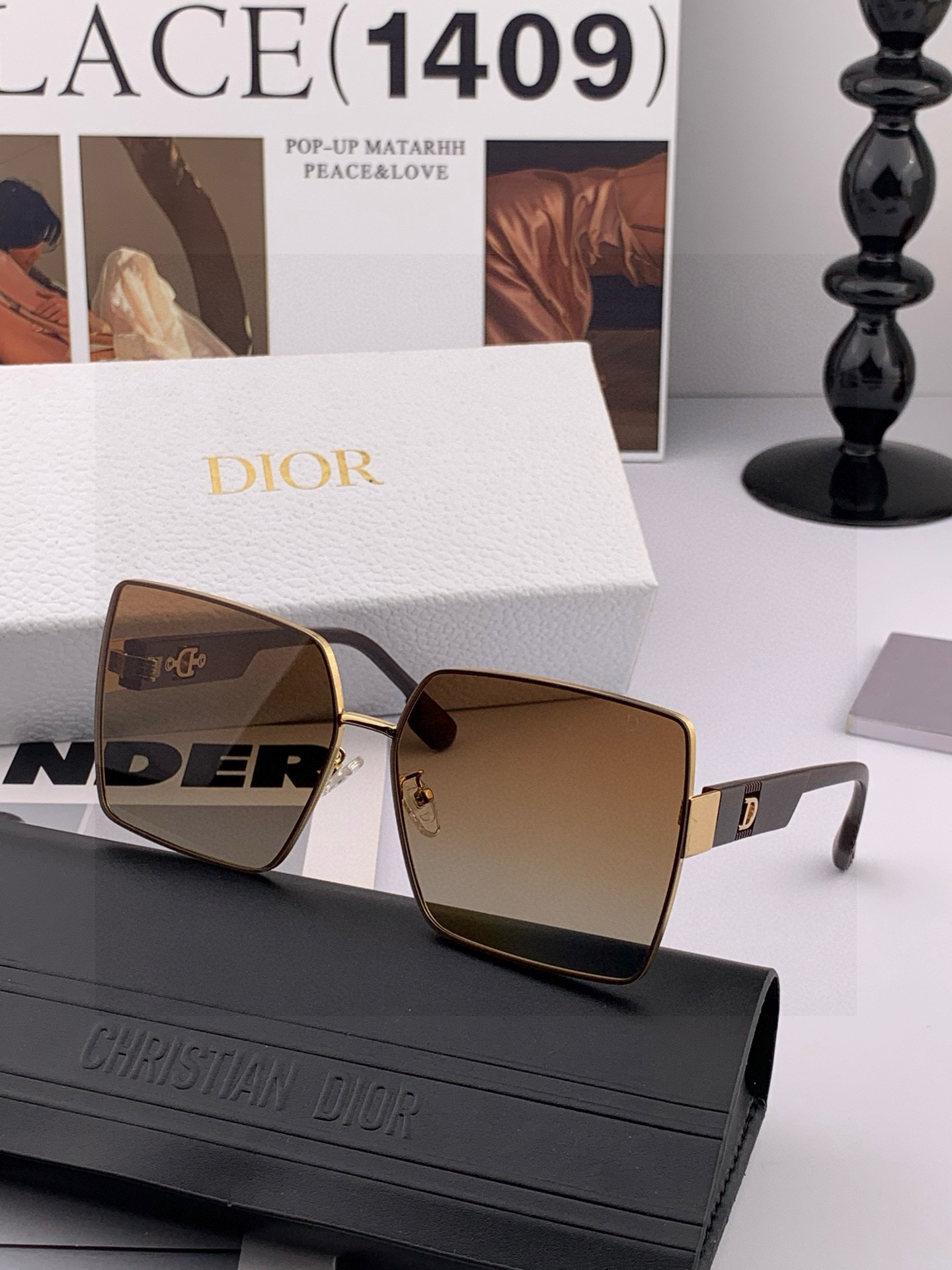 🔺 【DIOR-迪奥】2025开春新款 潮流爆款 时尚方框尼龙太阳镜 高品质 佩戴舒适 网红潮款墨镜 女