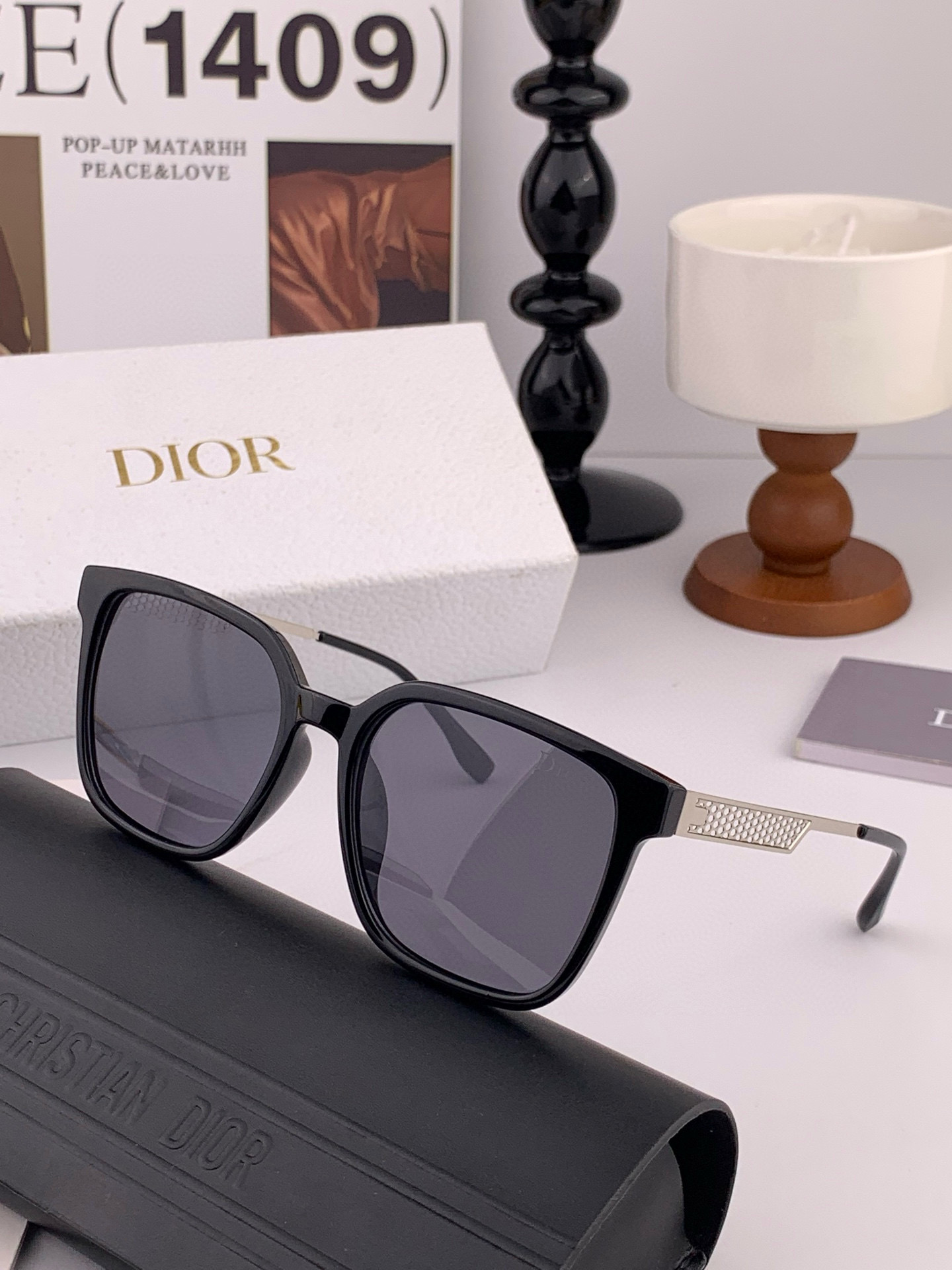 🔺 【DIOR】2025开春新款 潮流爆款 时尚方框偏光太阳镜 高品质 佩戴舒适 网红潮款墨镜 女士高清