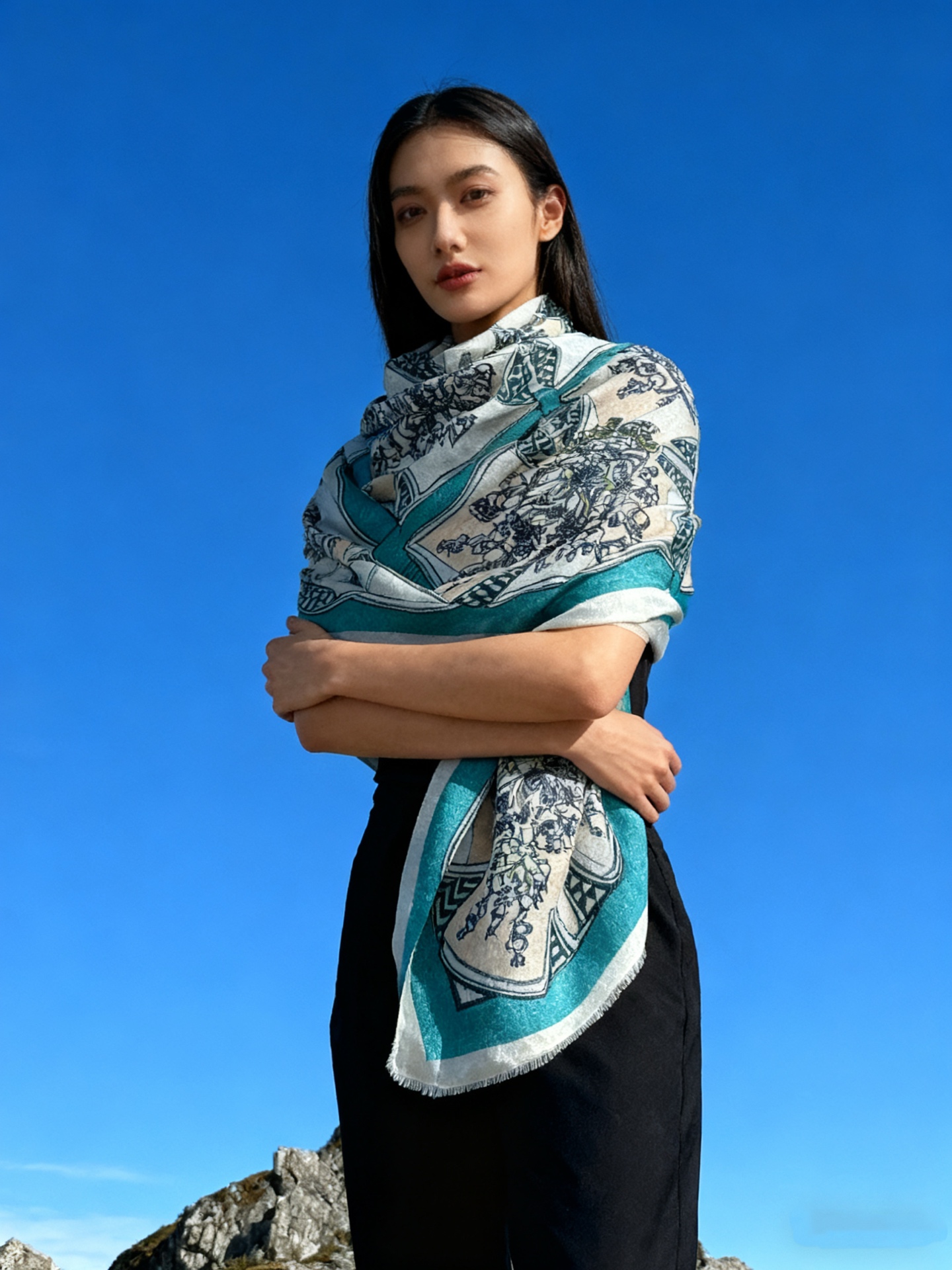 会发光发亮的围巾 羊绒新款🆕👏买了都说好看‼️推荐💕爱马仕羊绒方巾，顶级工艺超值‼️爱马仕专柜爆款🎁💟立