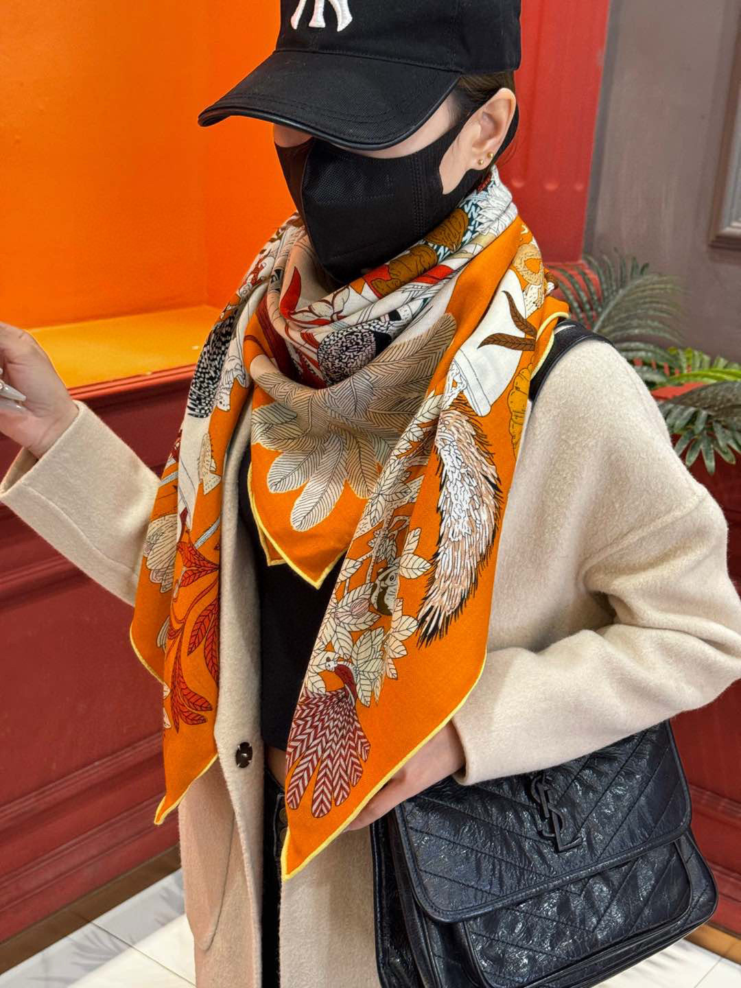 羊绒新款🆕👏买了都说好看‼️推荐💕爱马仕双面同色羊绒方巾，【奇珍乐园双面同色140】顶级工艺超值‼️爱马