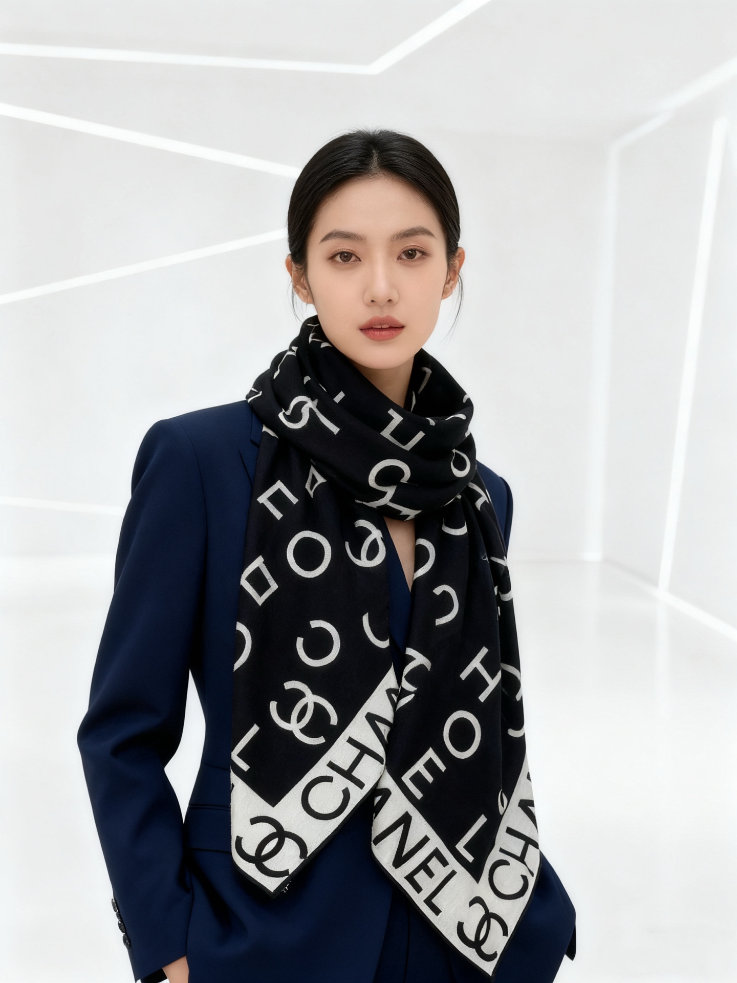 Chanel ~20。【140顶级双面丝绒披肩】香家logo与字母的完美碰撞设计底部还有隐隐约约的双C小