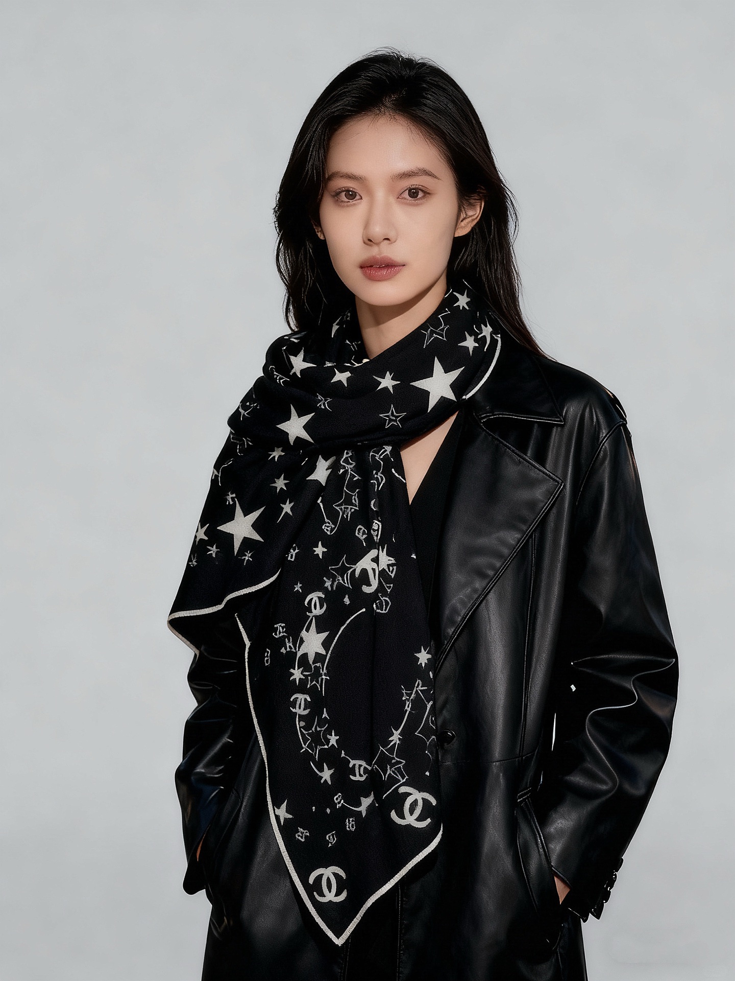 Chanel ~20。秋冬新品～【140顶级丝绒双面同色】繁星点点与双C的完美结合适合各种场合搭配使用黑