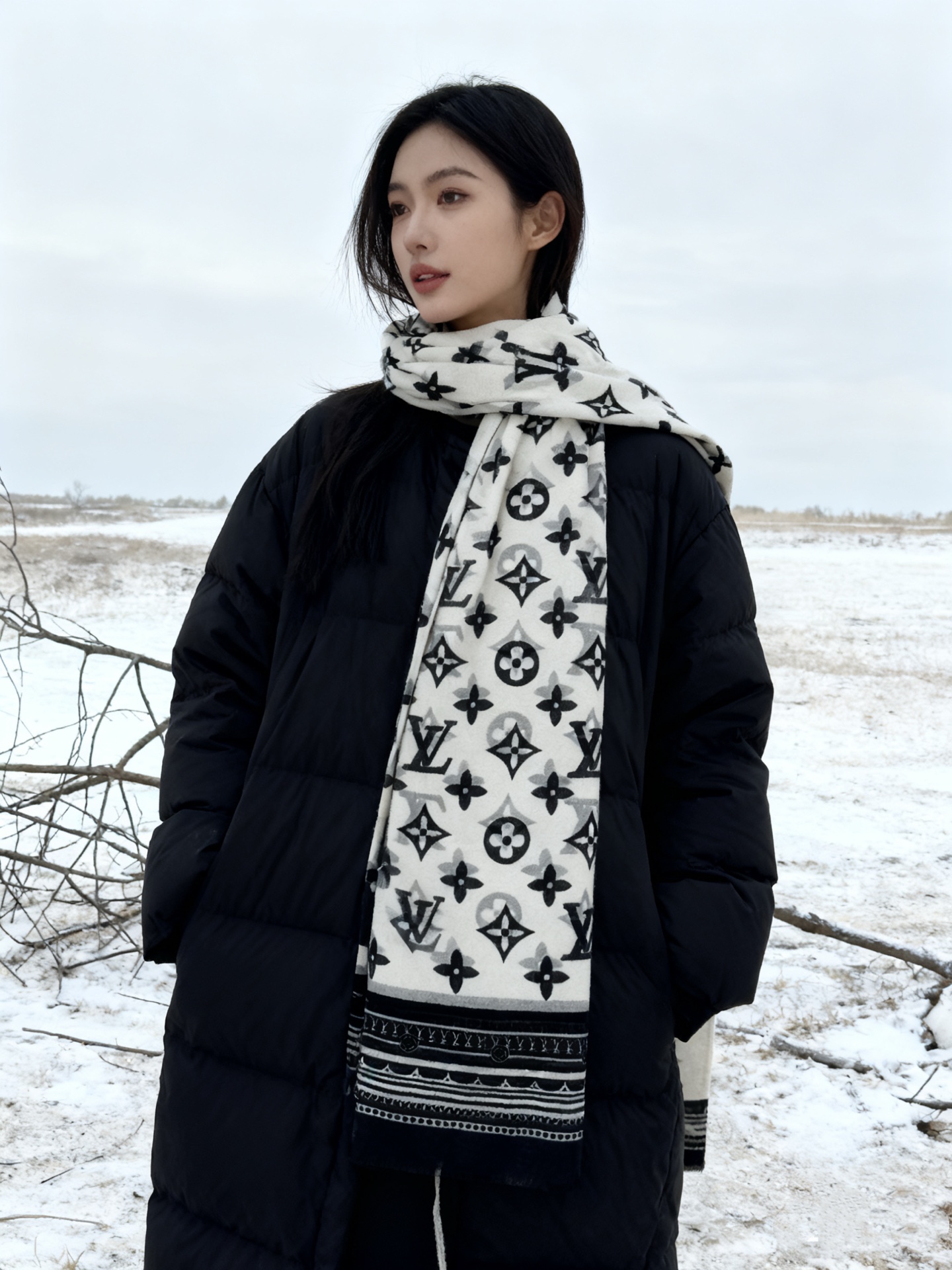 又时髦又百搭！LV新款老花长巾】提升气质和品味的好单品！！四季必备！！真的无敌实用！！Lv难得的羊绒长巾