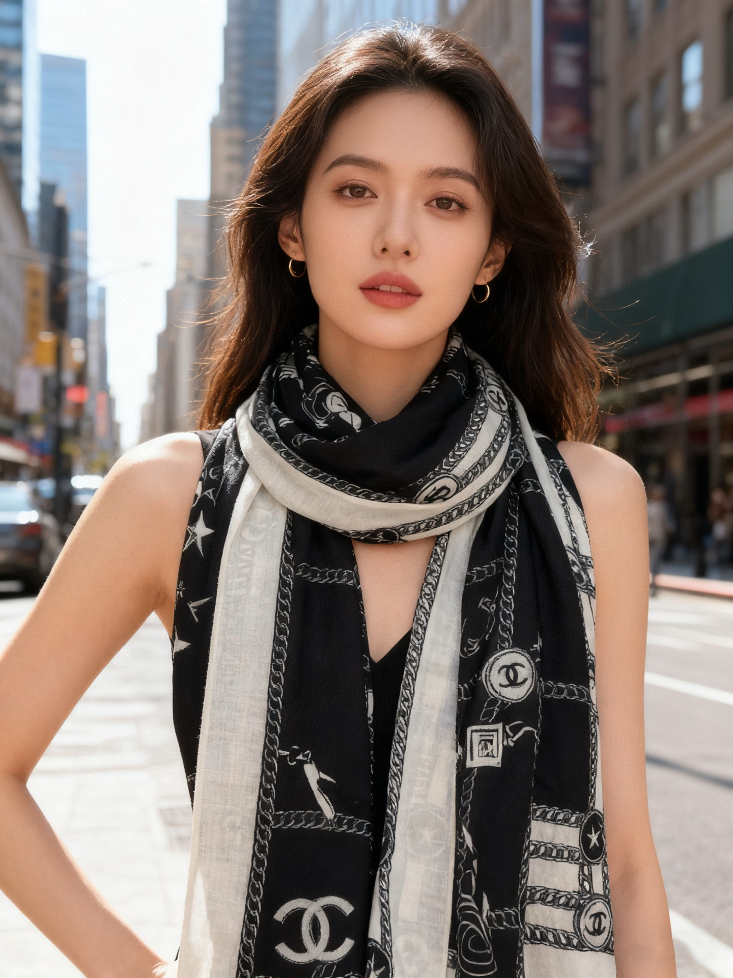 💟CHANEL香奈儿经典元素设计优雅大方，绕在颈间超级完美💋💋简直人间的尤物😍 专柜品质[玫瑰]长巾10