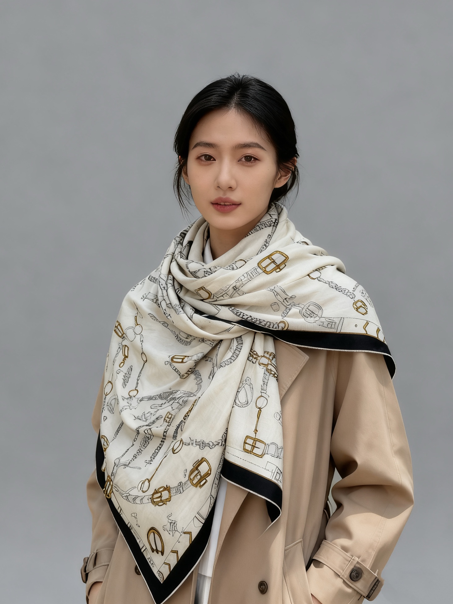 羊绒新款🆕👏👏买了都说好看‼️推荐💕爱马仕双面同色羊绒方巾【跃动的马儿双面同色140】，顶级工艺超值‼️