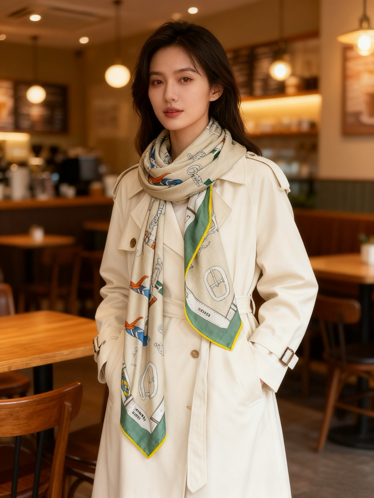 羊绒新款🆕👏👏买了都说好看‼️推荐💕爱马仕双面同色羊绒方巾【跃动的马儿双面同色140】,顶级工艺超值‼️